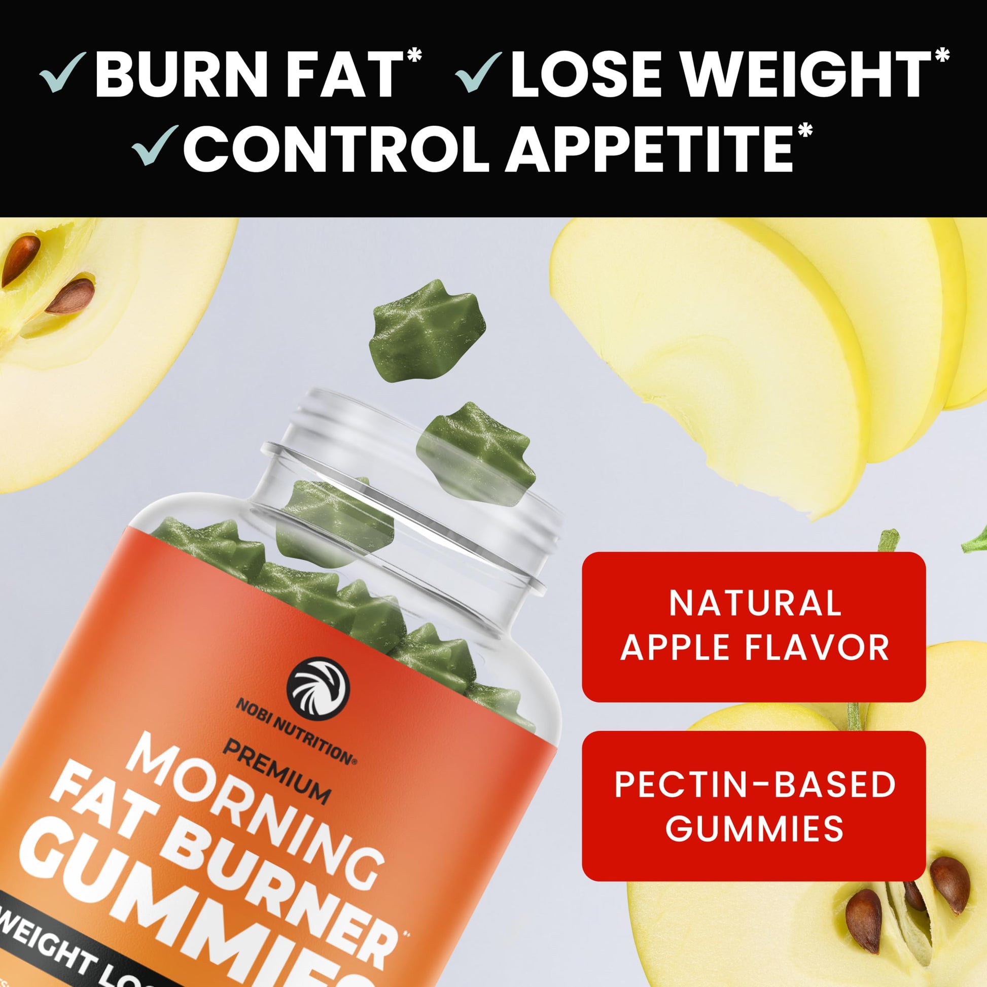 Morning Fat Burner Gummies for Weight Loss for Women & Men | Thermogenic Belly Nobi Nutrition uk supplements