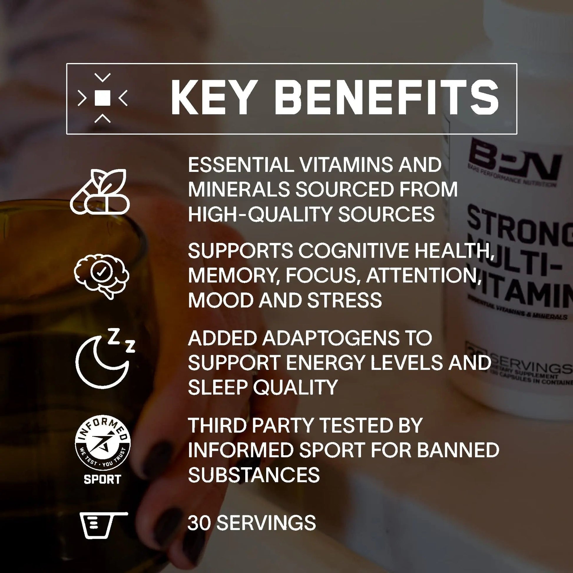 BARE PERFORMANCE NUTRITION BPN Strong Multi-Vitamin 30 Day Supply + Recover Post-Workout Muscle Recovery Drink Mix BARE PERFORMANCE NUTRITION uk supplements
