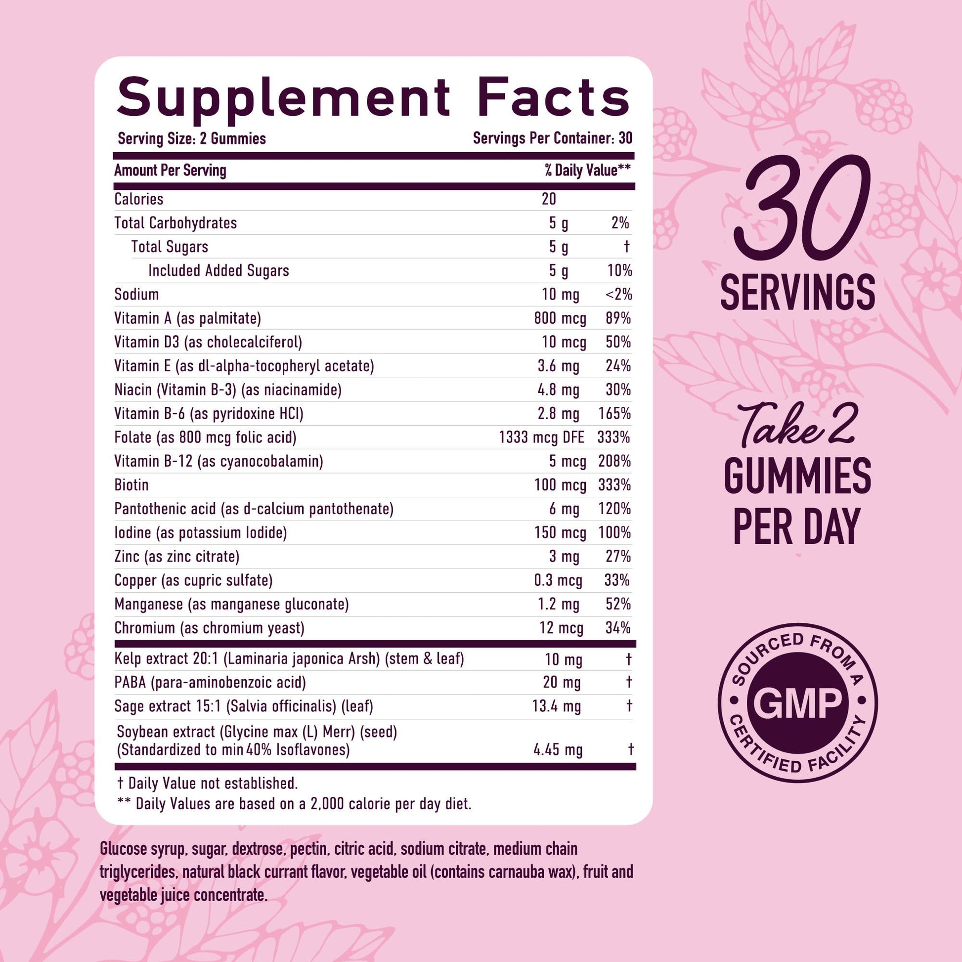 Menopause Support Gummies | Hormone Balance Relief for Hot Flashes, Night Sweats, Mood Swings, & Bloating | with Phytoestrogen Soy, Vitamin D3, PABA, Biotin | Vegetarian, Gluten-Free | 60 Count SMNutrition uk supplements