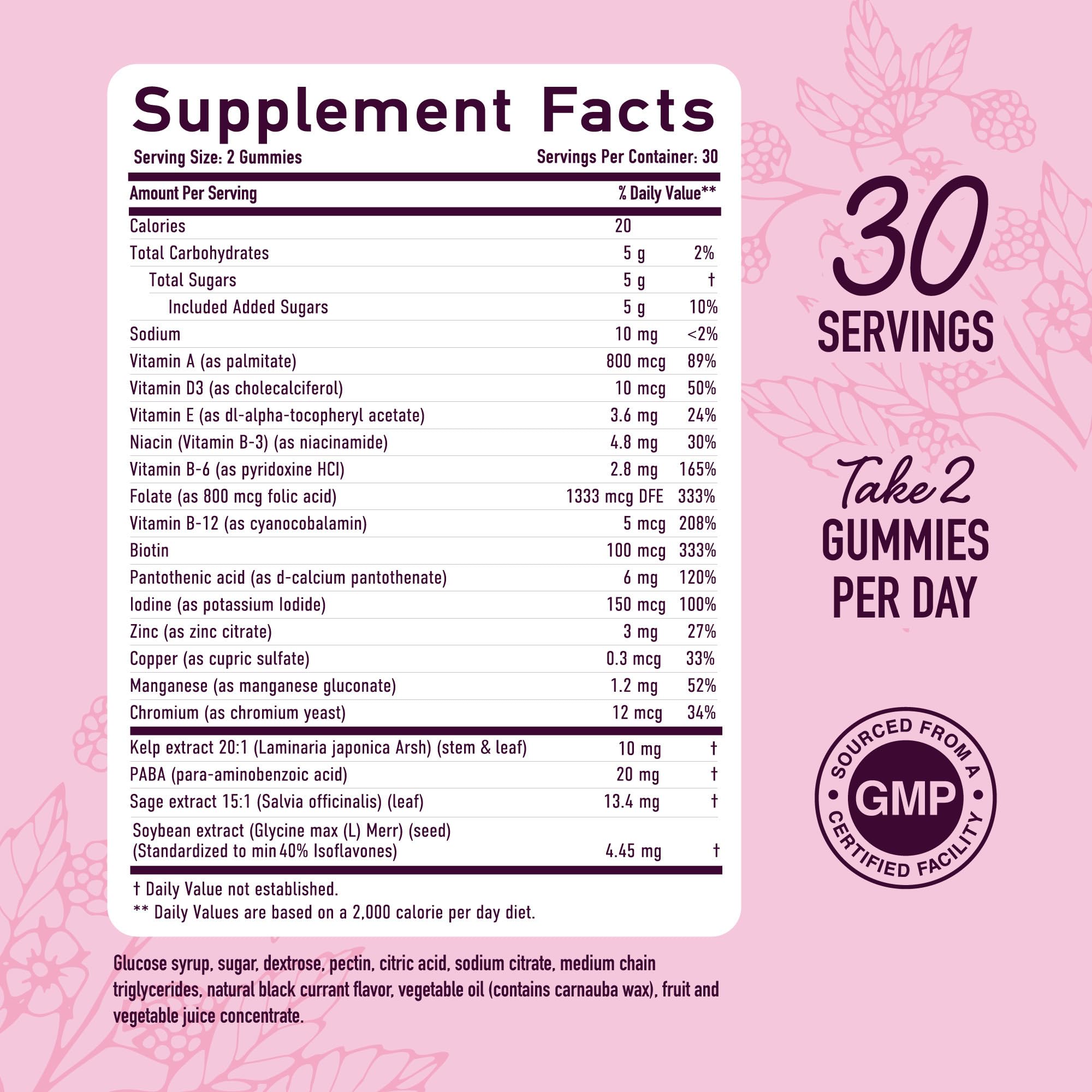 Menopause Support Gummies | Hormone Balance Relief for Hot Flashes, Night Sweats, Mood Swings, & Bloating | with Phytoestrogen Soy, Vitamin D3, PABA, Biotin | Vegetarian, Gluten-Free | 60 Count SMNutrition uk supplements