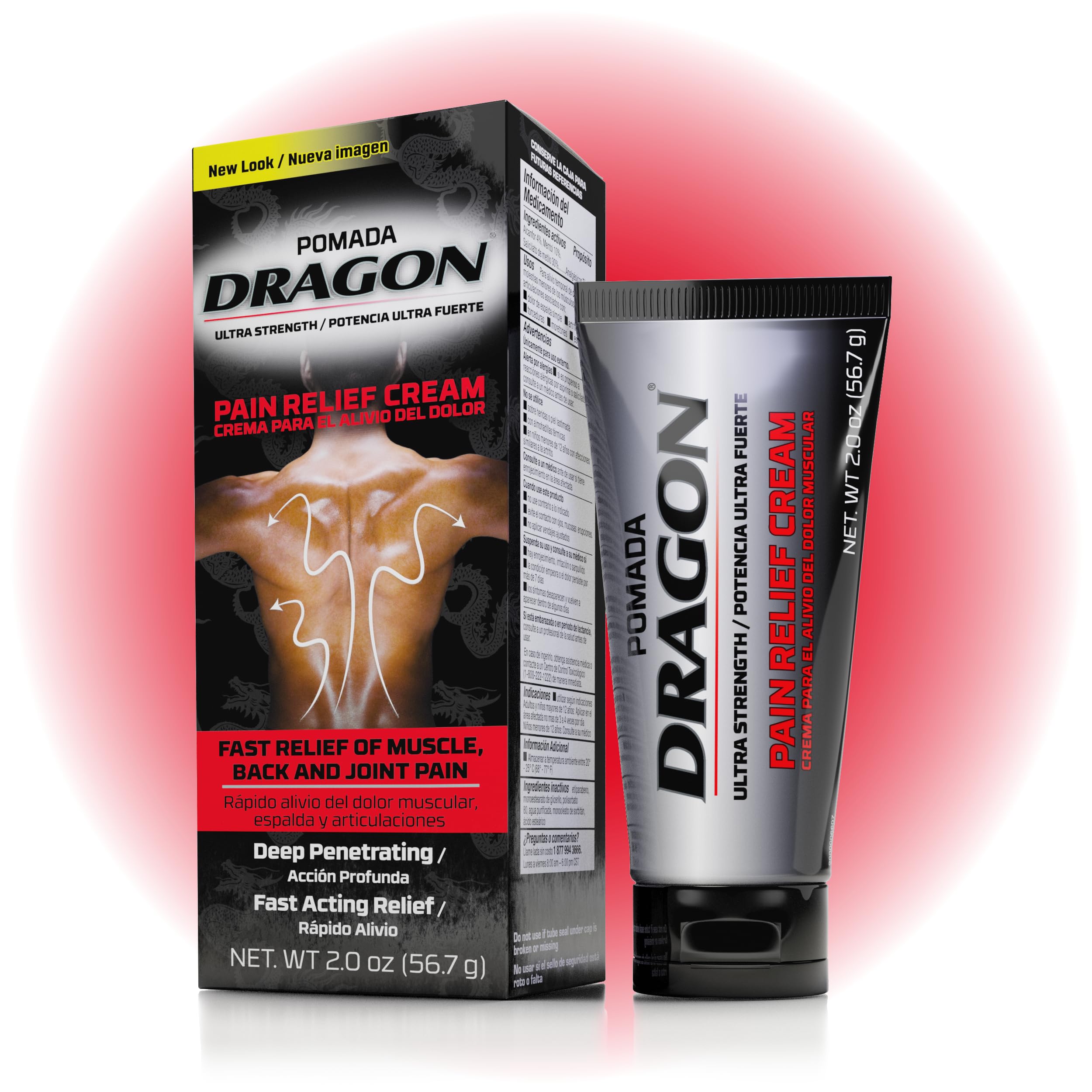 Pomada Dragon Ultra Strength Pain Relief Cream, Strength Muscle Rub for Joint, Shoulder, Knee Pain, Sore Muscle Relief, Topical Analgesic with Camphor & Menthol, 2 Oz DRAGON uk supplements