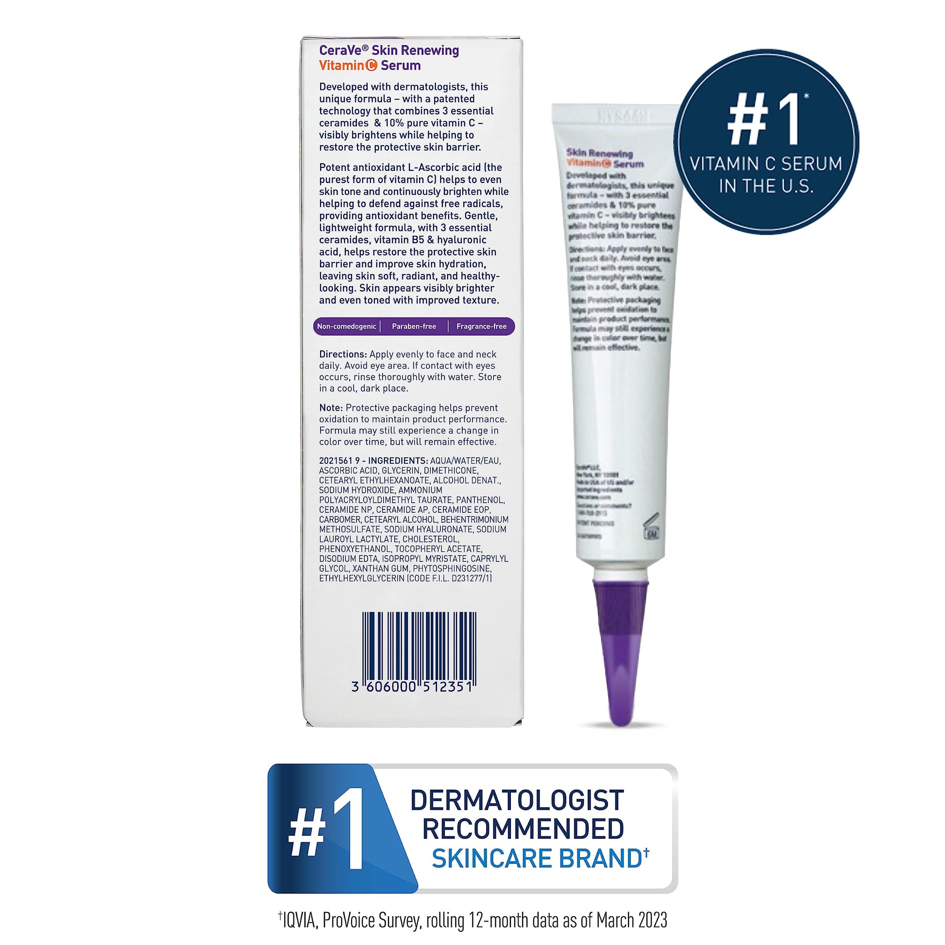 CeraVe Vitamin C Serum with Hyaluronic Acid | Skin Brightening Serum for Face CeraVe uk supplements