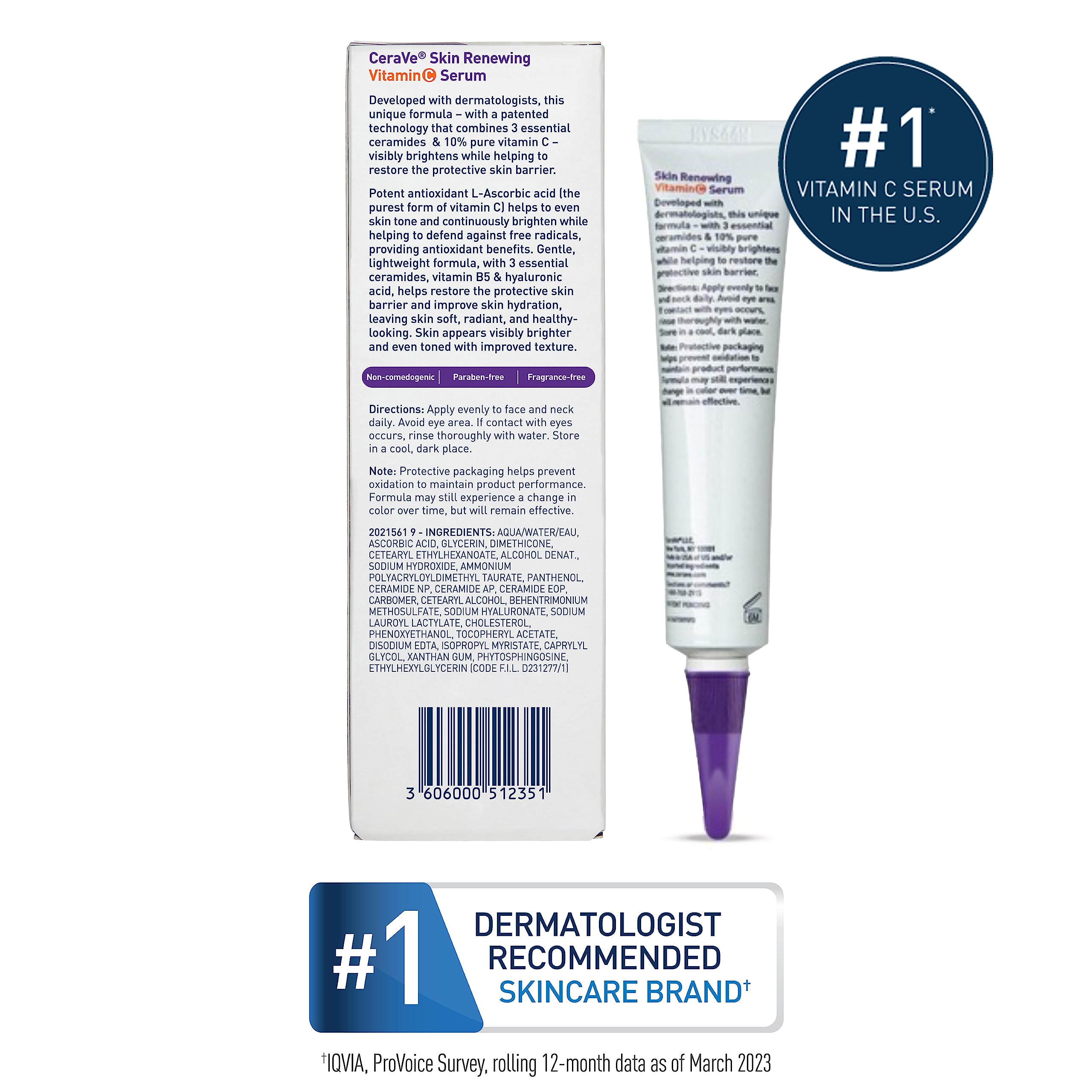 CeraVe Vitamin C Serum with Hyaluronic Acid | Skin Brightening Serum for Face CeraVe uk supplements