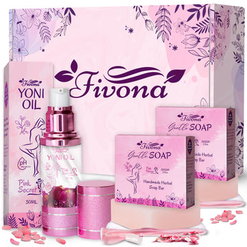 FIVONA 3 in 1 Set of Yoni Oil with 2 Yoni Soap Bars - Feminine pH Balanced Natural Vaginal Oil 30 ml FIVONA uk supplements