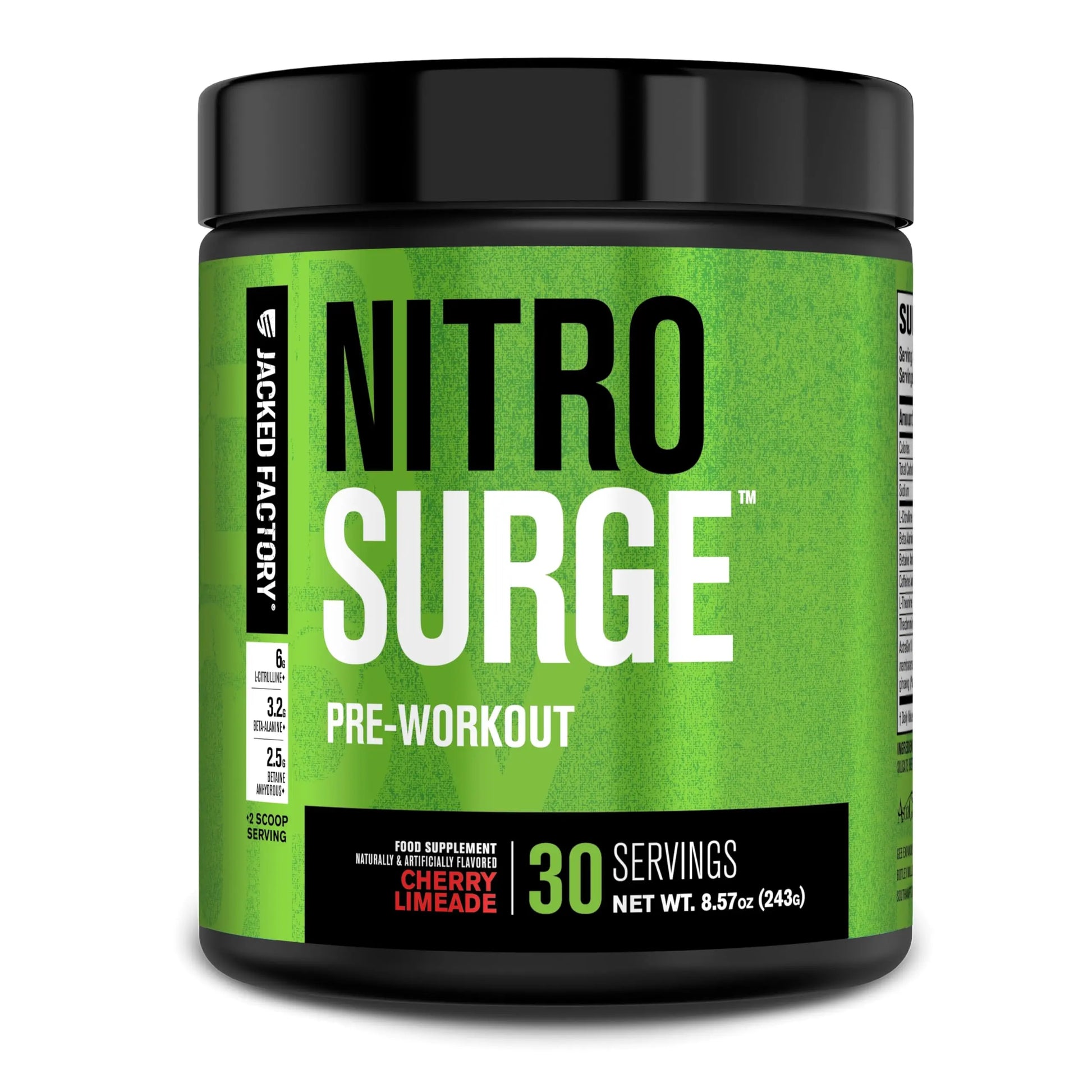 Jacked Factory NITROSURGE Pre Workout Supplement - Endless Energy, Instant Strength Gains, Clear Focus, Intense Pumps - NO Booster & Preworkout Powder with Beta Alanine Jacked Factory uk supplements