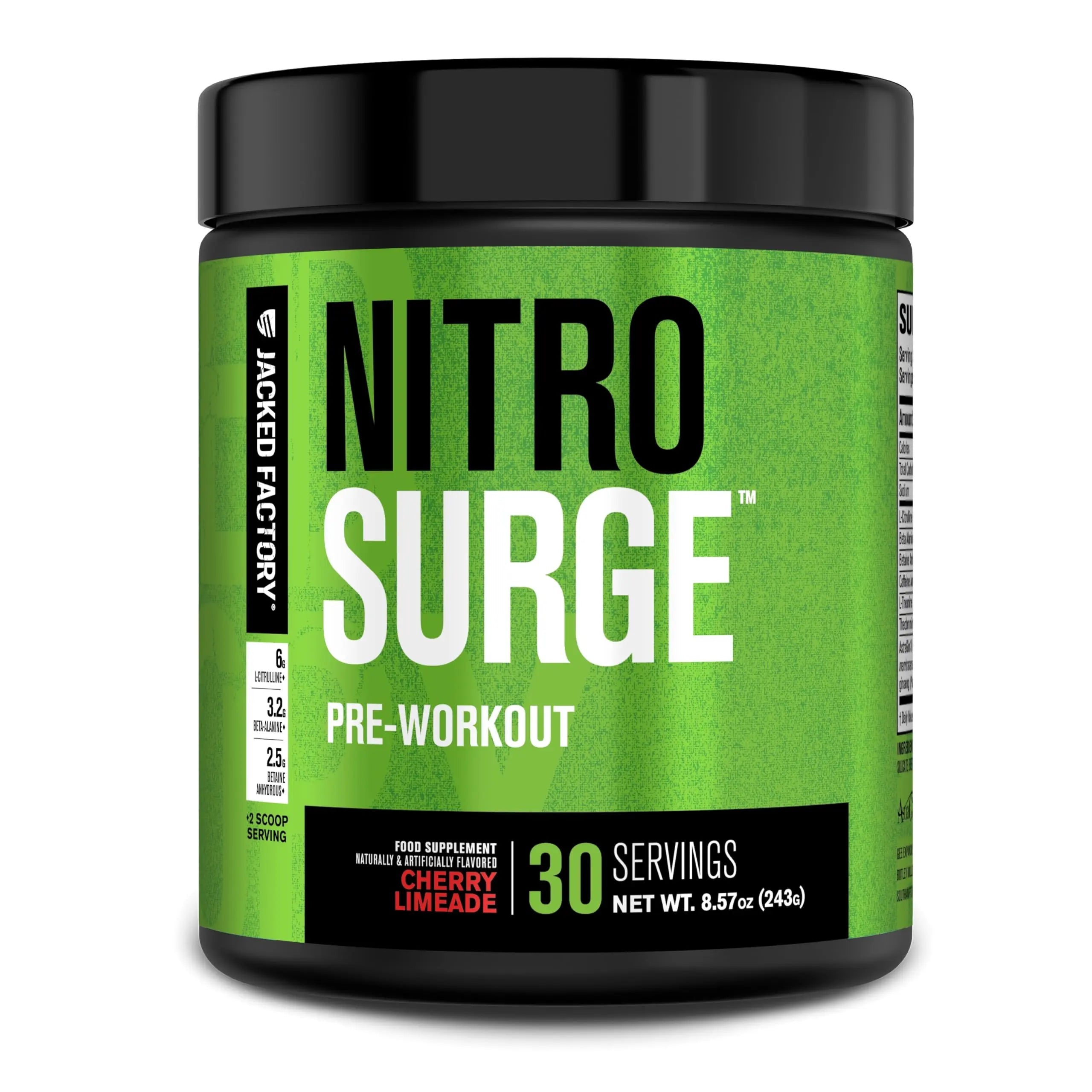 Jacked Factory NITROSURGE Pre Workout Supplement - Endless Energy, Instant Strength Gains, Clear Focus, Intense Pumps - NO Booster & Preworkout Powder with Beta Alanine Jacked Factory uk supplements