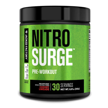 Jacked Factory NITROSURGE Pre Workout Supplement - Endless Energy, Instant Strength Gains, Clear Focus, Intense Pumps - NO Booster & Preworkout Powder with Beta Alanine Jacked Factory uk supplements