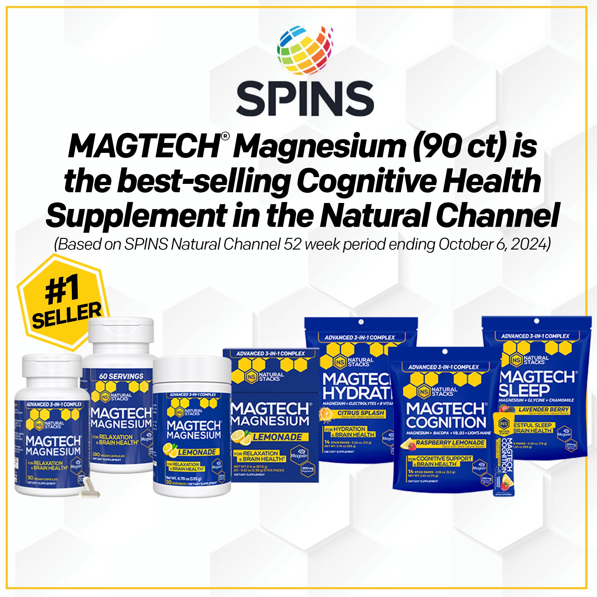 NATURAL STACKS Creatine Monohydrate & Magtech Hydrate Bundle - 2500mg Creatine + 200mg Elemental Magnesium Per Serving - Supports Hydration, Brain Health & Endurance - 44 Total Servings NATURAL STACKS uk supplements