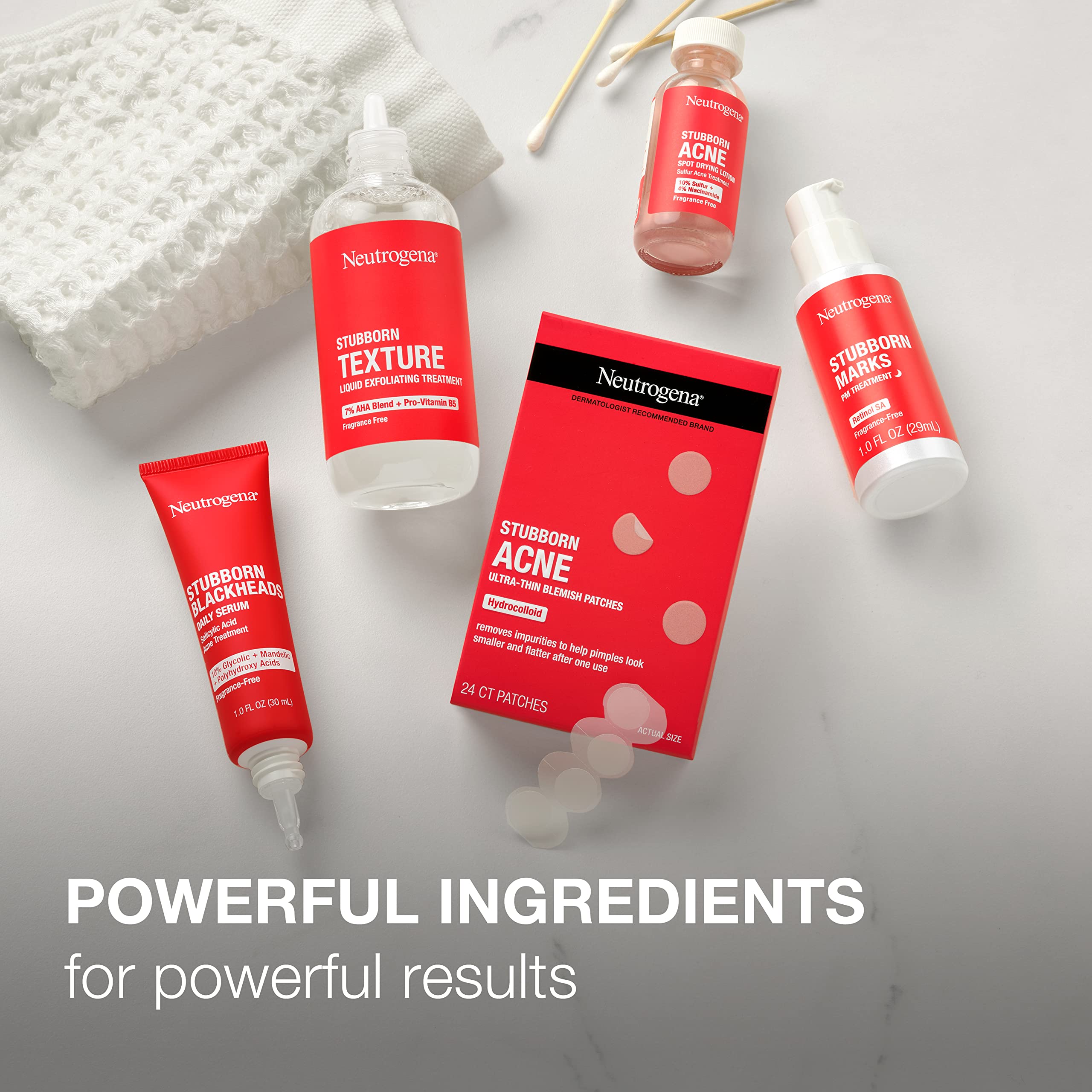 Neutrogena Stubborn Acne AM Face Treatment with 2.5% Micronized Benzoyl Peroxide Acne Medication, Oil-Free Daily Facial Treatment Reduces Size
