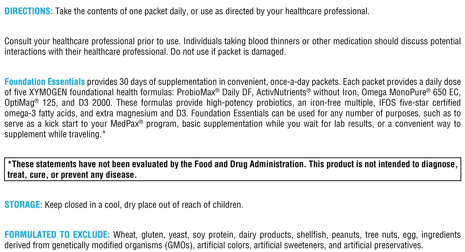XYMOGEN Foundation Essentials - Daily Supplement Packets for Overall Health - Fish Oil, Magnesium & Probiotics - Travel-Friendly - Gluten-Free & Non-GMO - 30 Packets XYMOGEN uk supplements