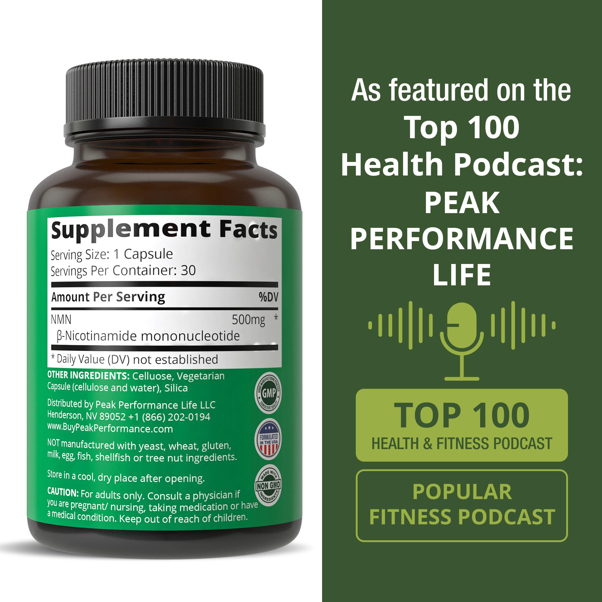 NMN Supplement Ultra High Strength Stabilized Nicotinamide Mononucleotide 500mg Per Capsule. 2 Capsules = 1,000mg of NMN. Boost NAD Levels. Healthy Aging NAD+ Supplements for Men and Women Peak Performance uk supplements