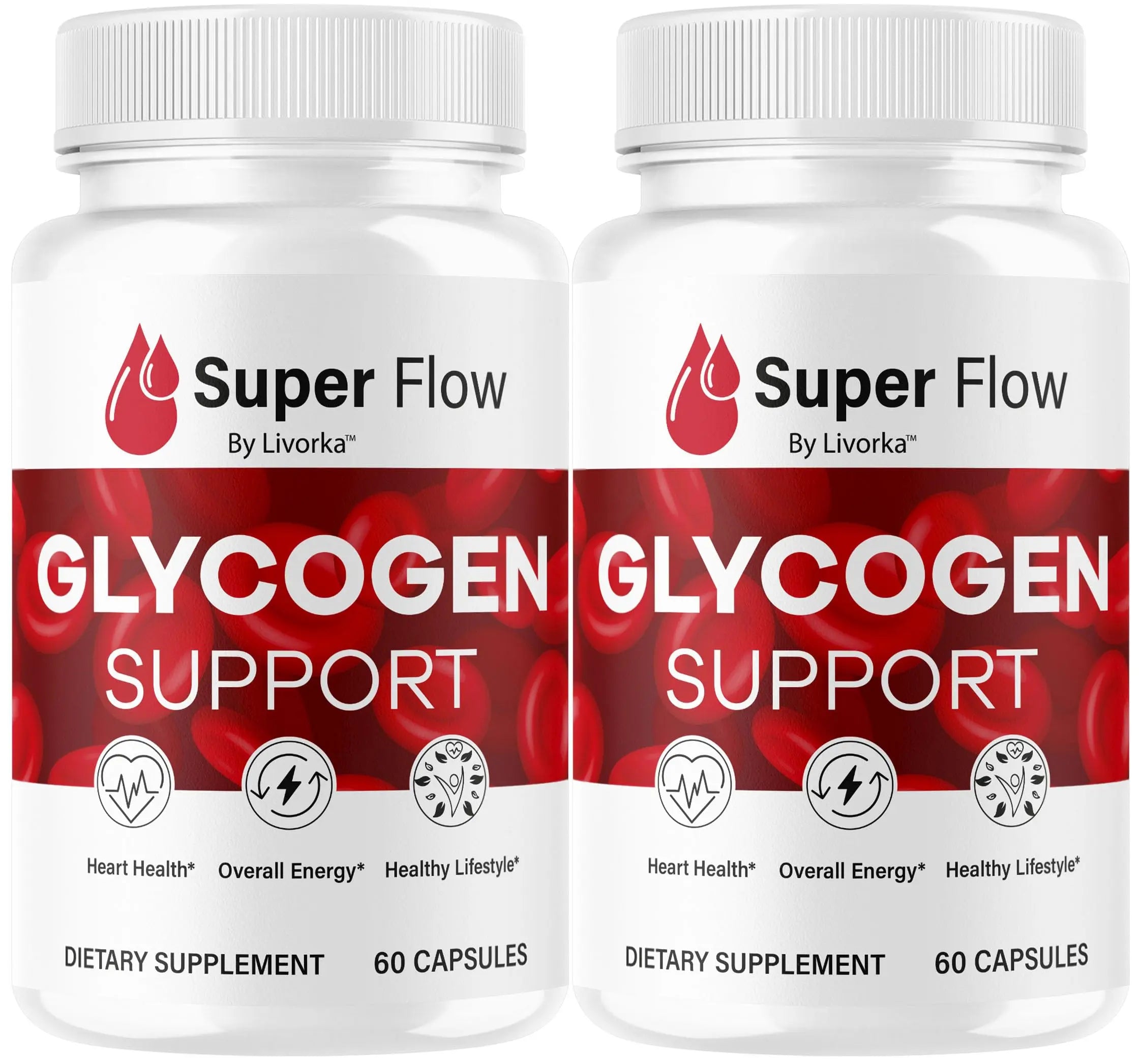 (2 Pack) Super Flow Glycogen Capsules - Official SuperFlow Advanced Glycogen Support Pills - Maximum Strength, Natural Formula Vitamins for Overall Health & Wellness Reviews, 120 Capsules for 2 Months LIVORKA uk supplements