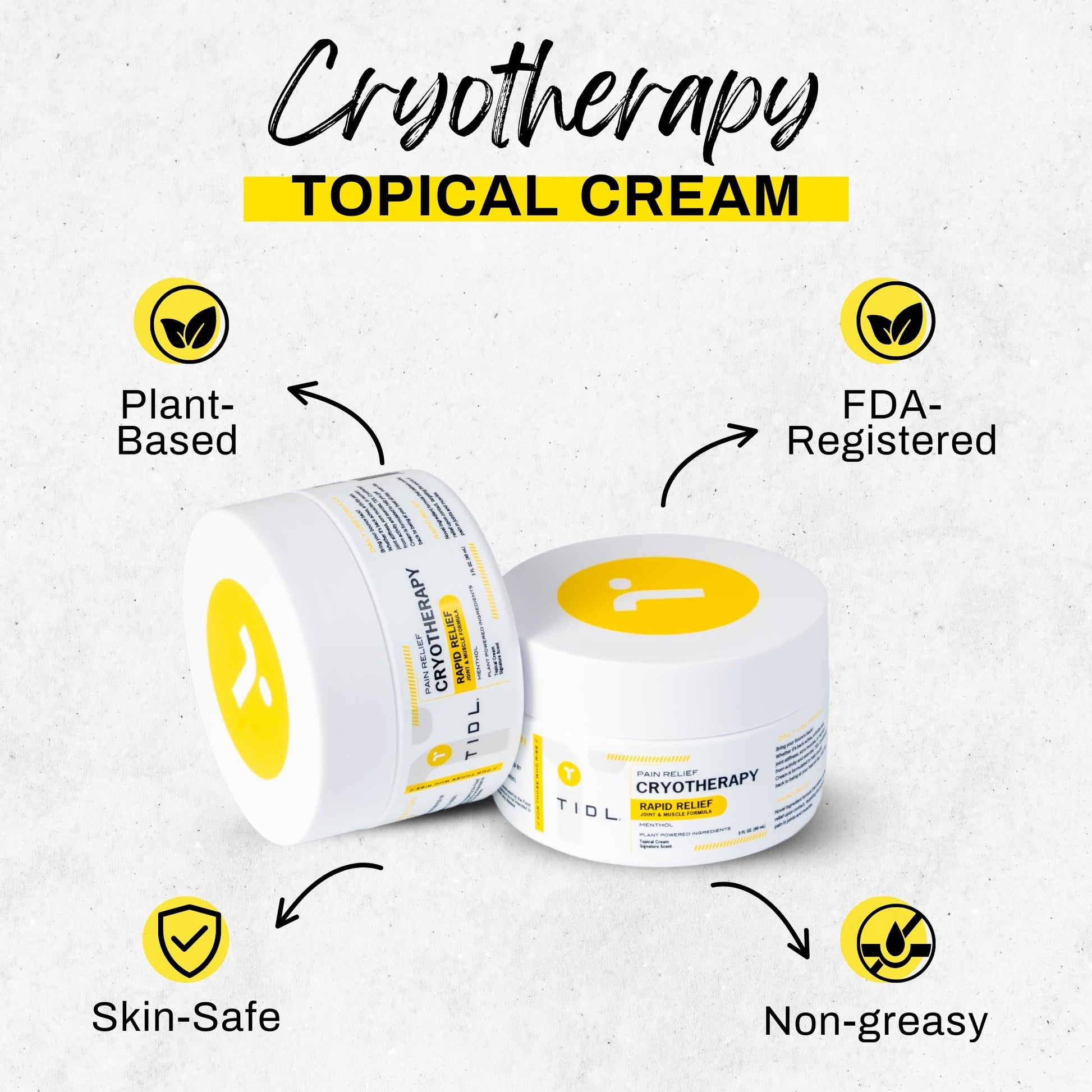TIDL Cryotherapy Pain Relief Cream, 3 Oz, Targeted Neck Pain, Joint & Muscle Pain Relief with Organic, Plant-Based Menthol, Instant Cooling for Sport & Post Workout Full Body Recovery TIDL uk supplements