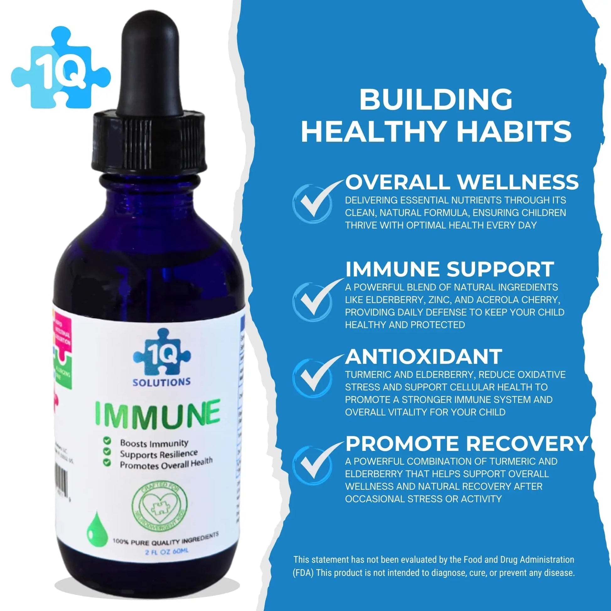 1Q Immune – Liquid Immune Support Supplement for Kids | Elderberry Extract, Turmeric & Acerola Cherry 1Q Solutions uk supplements