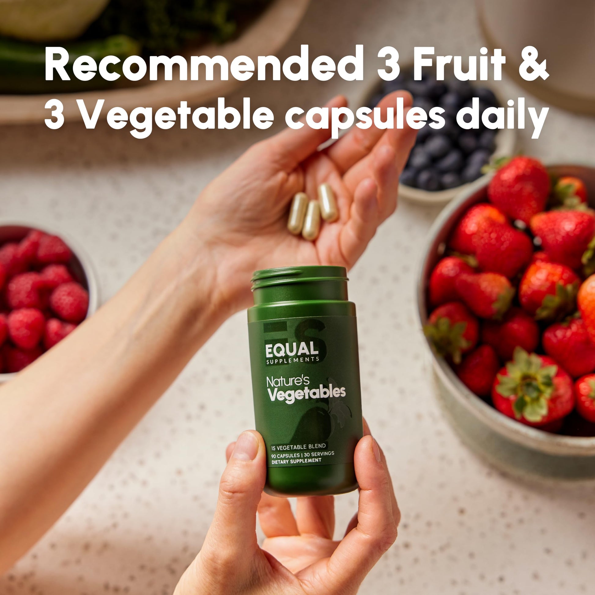 Equal Supplements Fruits and Vegetables Capsules | 2 Month Supply | GMP Certified-Manufactured in US | Fruit and Veggies Supplement for Balance | of Nature, Fruit and Vegetable Capsule for Adults Equal Supplements uk supplements