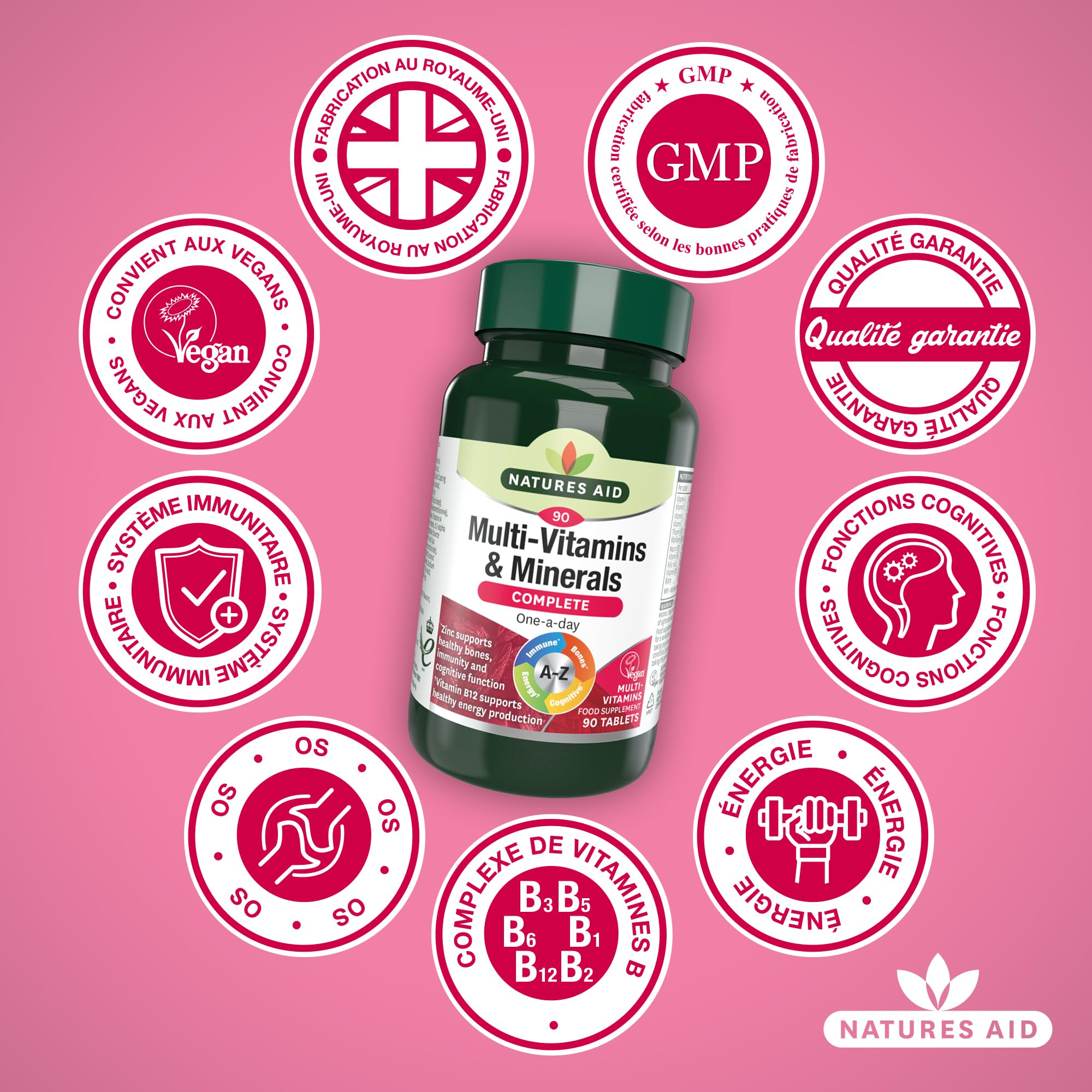 Natures Aid Multivitamins and Minerals, 90 Count (Pack of 1), (Packing may vary) natures aid uk supplements