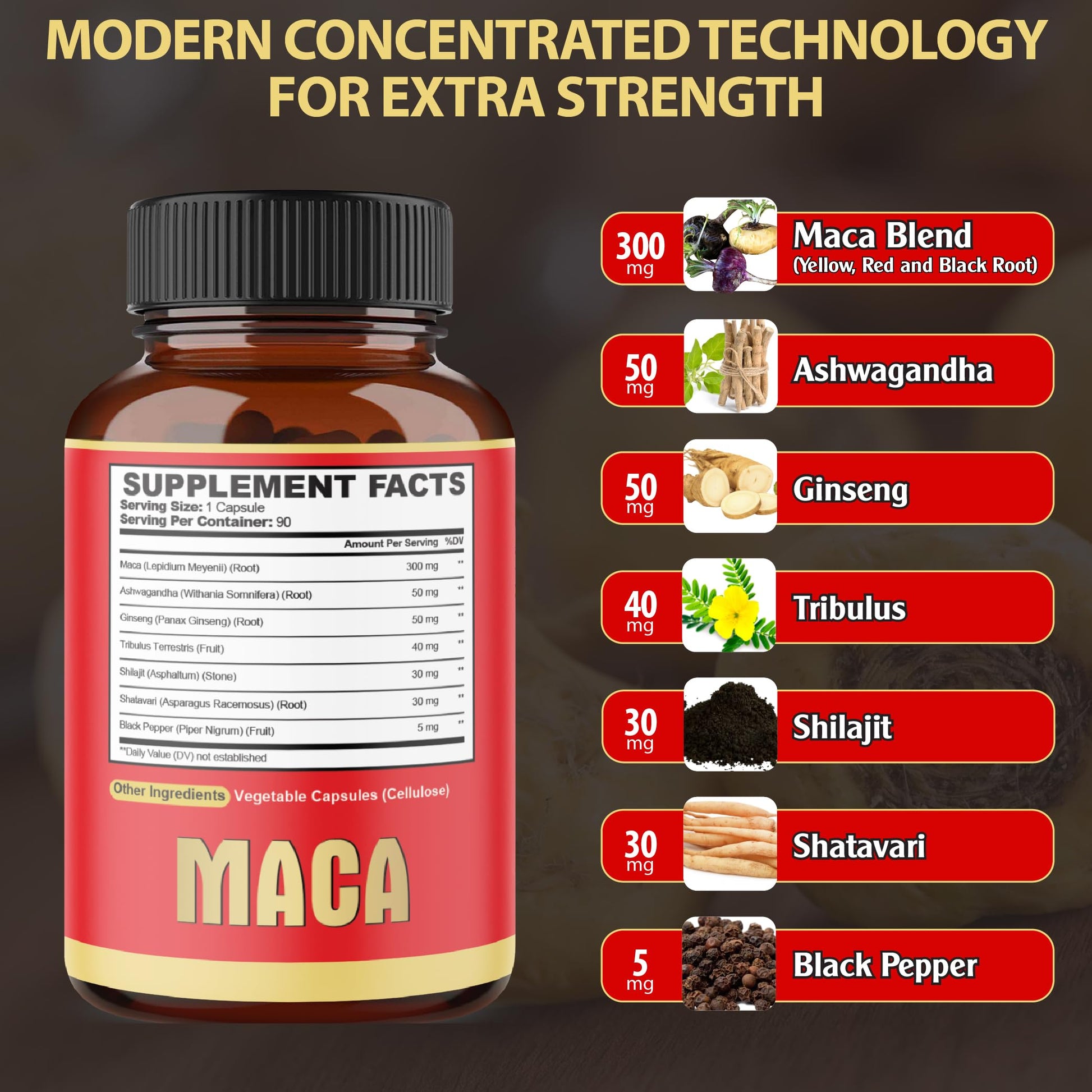 Maca Root Capsules - Supports Natural Health - Energy - Performance & Mood Supplement - Enhanced Blood Flow 3-Month Supply agobi uk supplements