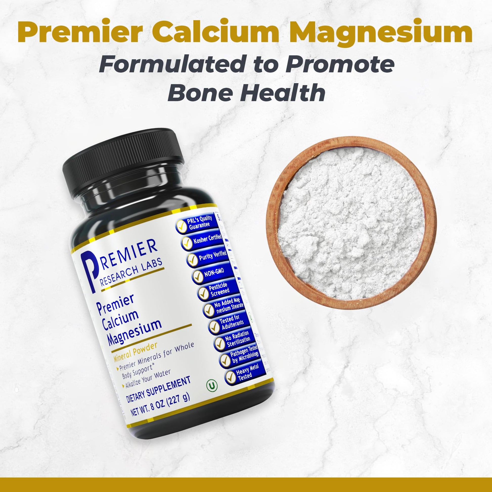 Premier Research Labs Calcium Magnesium Powder - Natural Coral Calcium Powder for Bone Health, Mix with Water for Alkaline PH Balance - 8 oz Premier Research Labs uk supplements