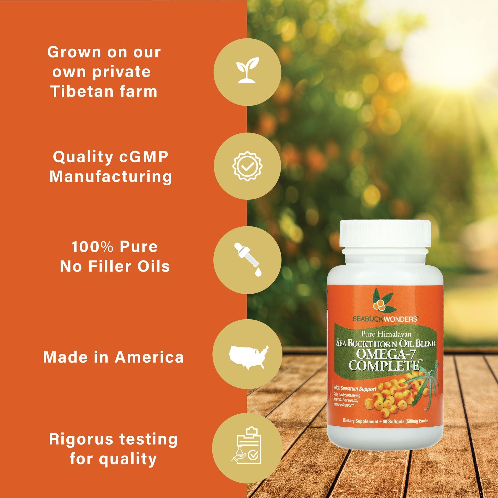 SeabuckWonders Sea Buckthorn Oil Blend, Omega-7 Complete, Max Potency, 120 Count SEABUCKWONDERS uk supplements