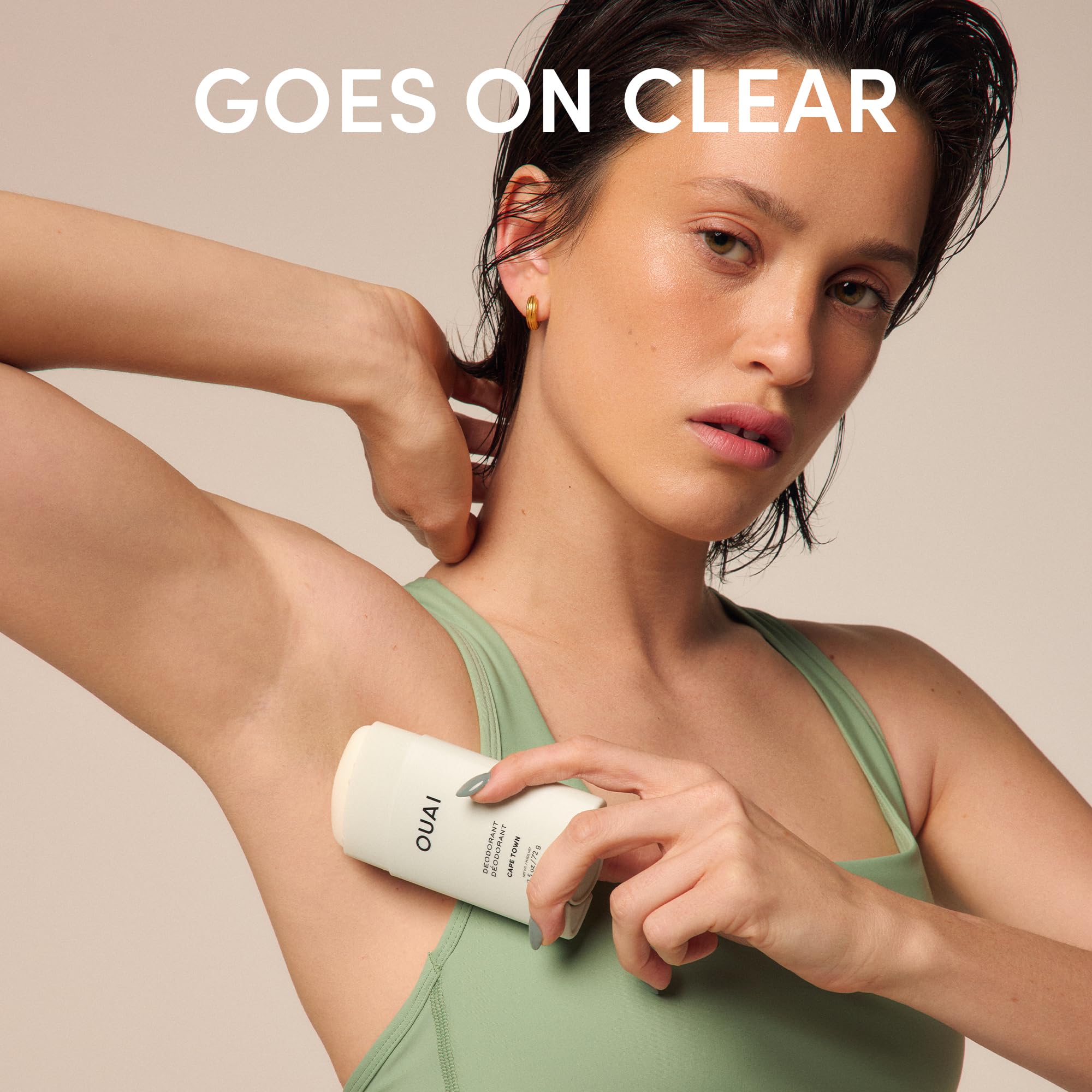 OUAI Aluminum Free Deodorant - Women's Deodorant with 24-Hour Odor Control & Invisible Application - Enriched with Notes of Wet Grass, Ginger, Basil & Green Fig - Cape Town (2.5 oz) OUAI uk supplements