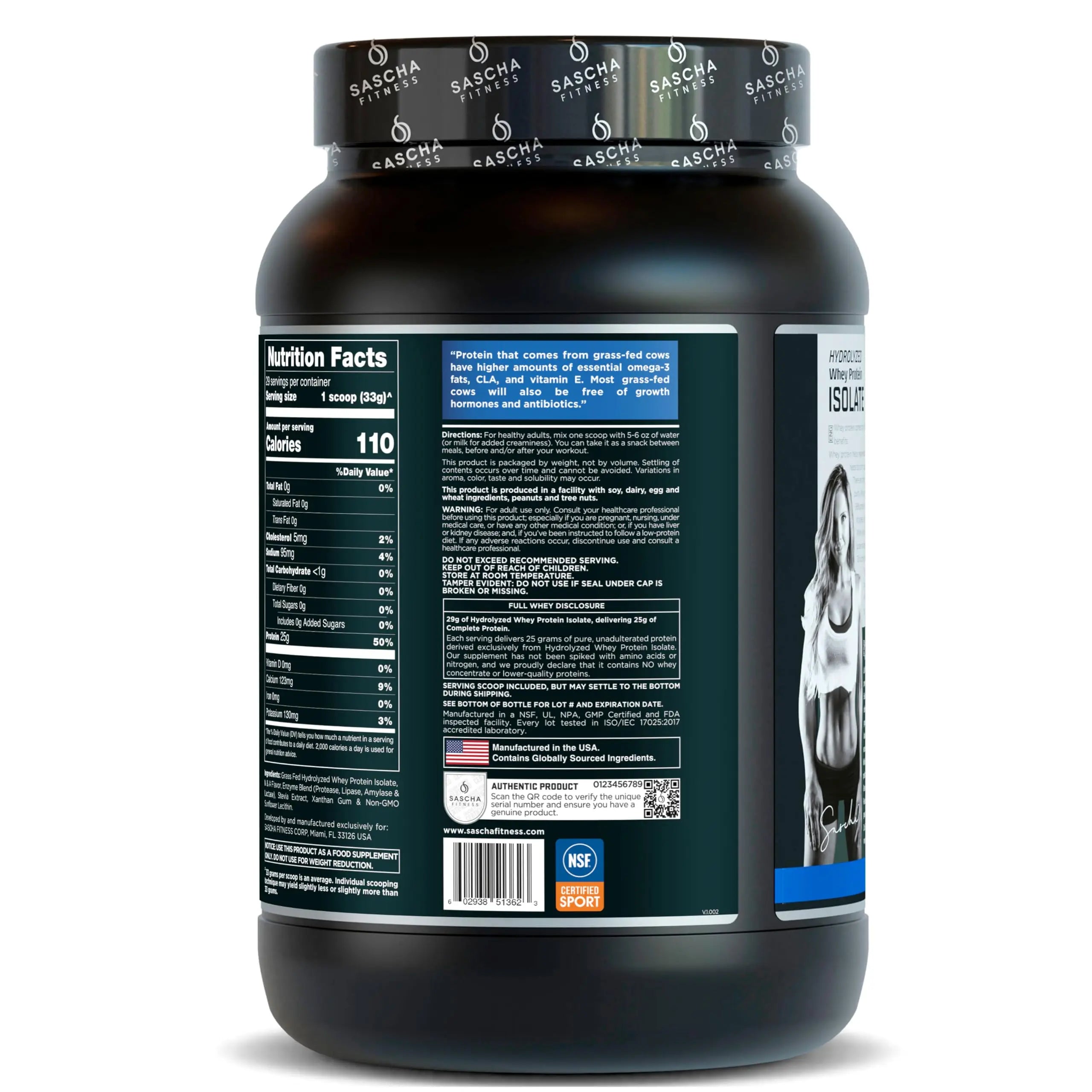 SASCHA FITNESS Hydrolyzed Whey Protein Isolate,100% Grass-Fed (2 Pounds, Vanilla) SASCHA FITNESS uk supplements