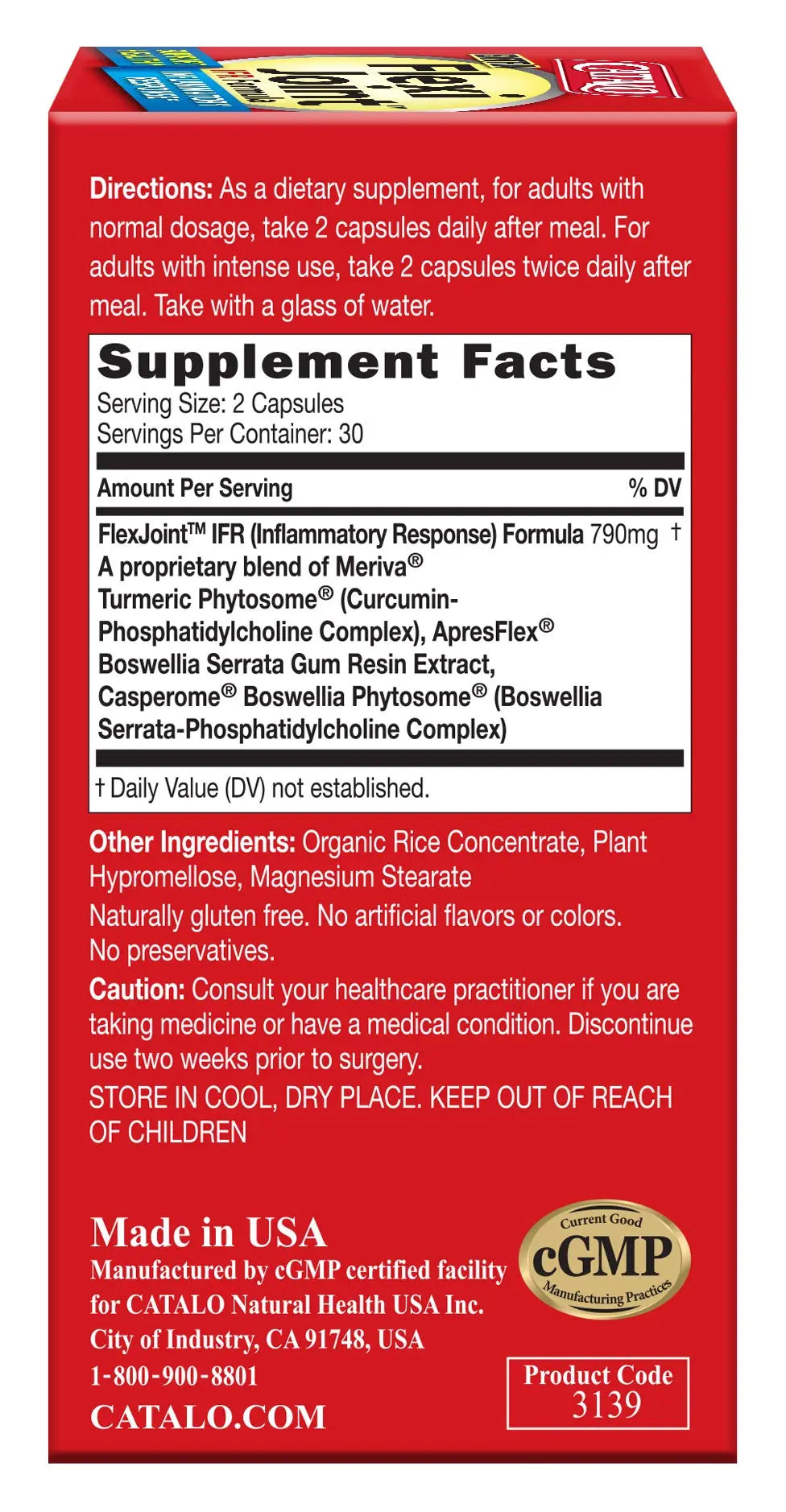 CATALO Extra FlexiJoint IFR Formula – with Meriva Turmeric Phytosome, ApresFlex & Casperome Boswellia – 60 Capsules CATALO uk supplements