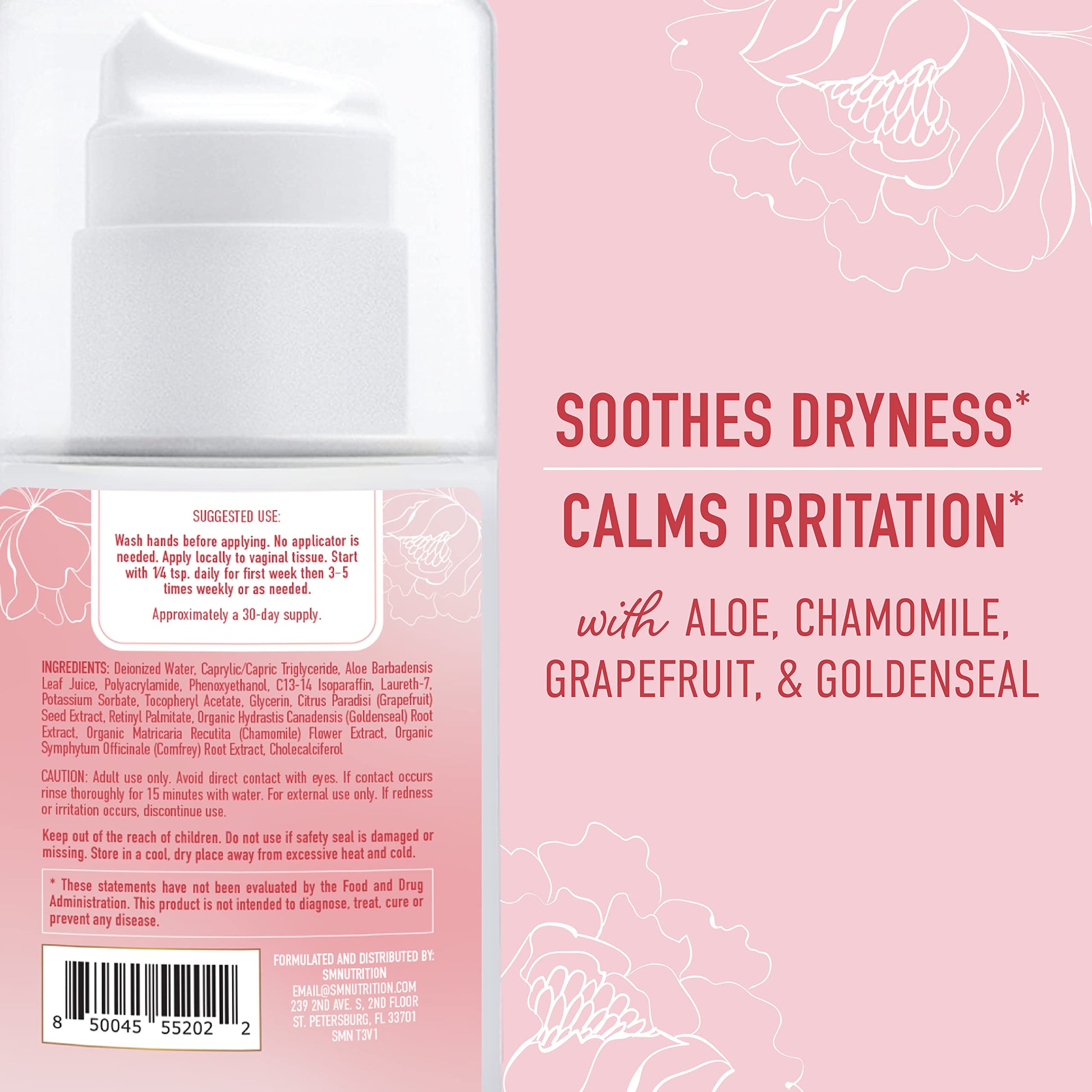 Vulva Rescue Moisturizer Cream | 3oz. PUMP | Soothes Vaginal Itch & Dryness | No Estrogen or Fragrance SMNutrition uk supplements