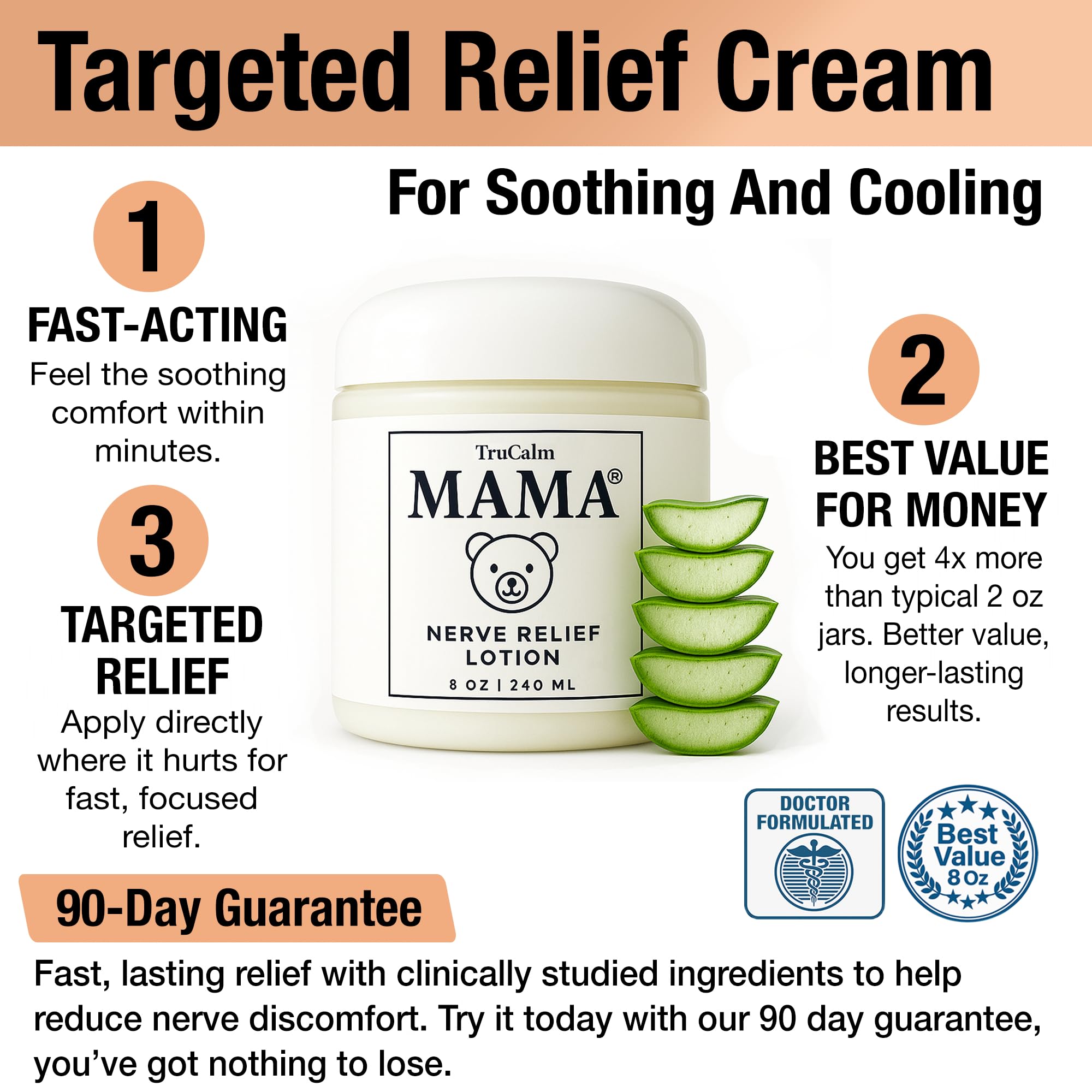 Mama Lotion – Neuropathy Nerve Relief Cream with Magnesium Chloride - Maximum Strength Comfort for Feet, Hands, Legs, Toes - Fast-Absorbing and Non-Greasy Formula for Food and Leg Comfort - 8 Oz TruCalm Mama uk supplements