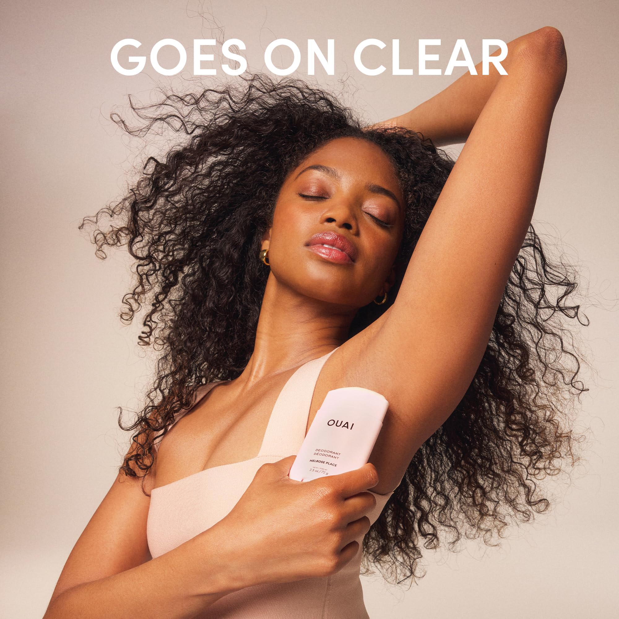 OUAI Aluminum Free Deodorant - Women's Deodorant with 24-Hour Odor Control & Invisible Application - Enriched with Notes of Rose, Berry, Lychee & Pink Peppercorn - Melrose Place (2.5 oz) OUAI uk supplements