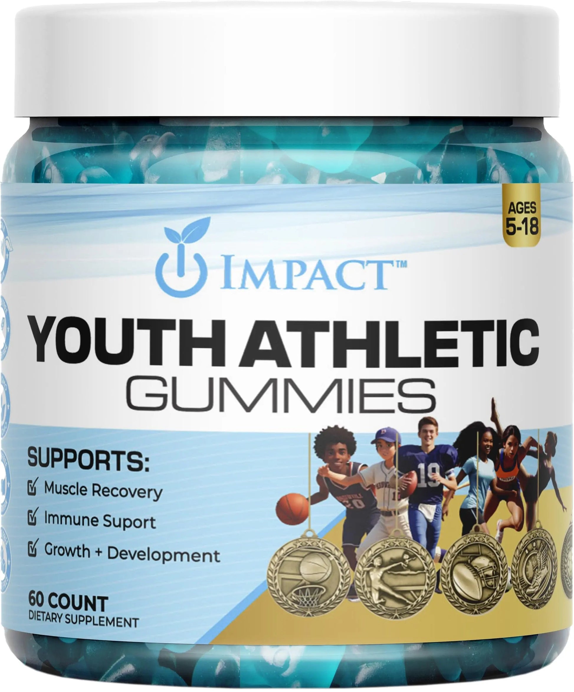 Youth Athletic Gummies – Kids Multivitamin Gummies with Essential Nutrients, Immune & Energy Support, Vegan & Gelatin-Free IMPACT uk supplements