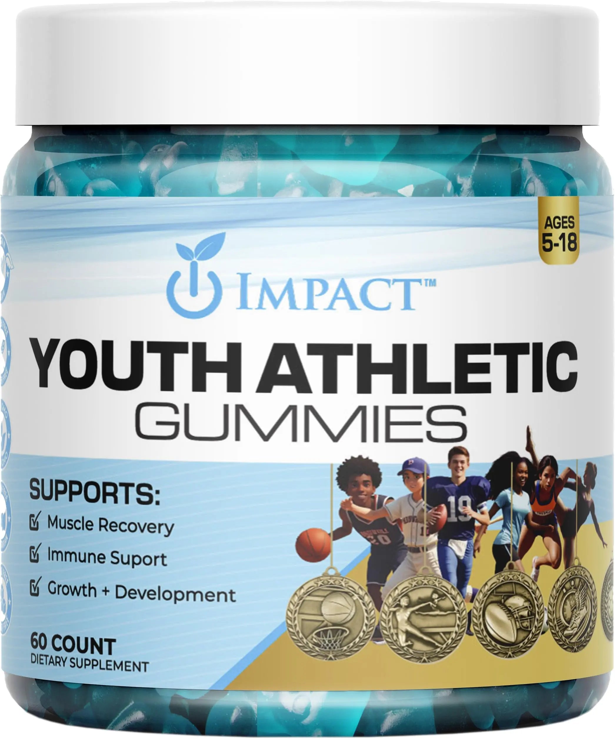 Youth Athletic Gummies – Kids Multivitamin Gummies with Essential Nutrients, Immune & Energy Support, Vegan & Gelatin-Free IMPACT uk supplements