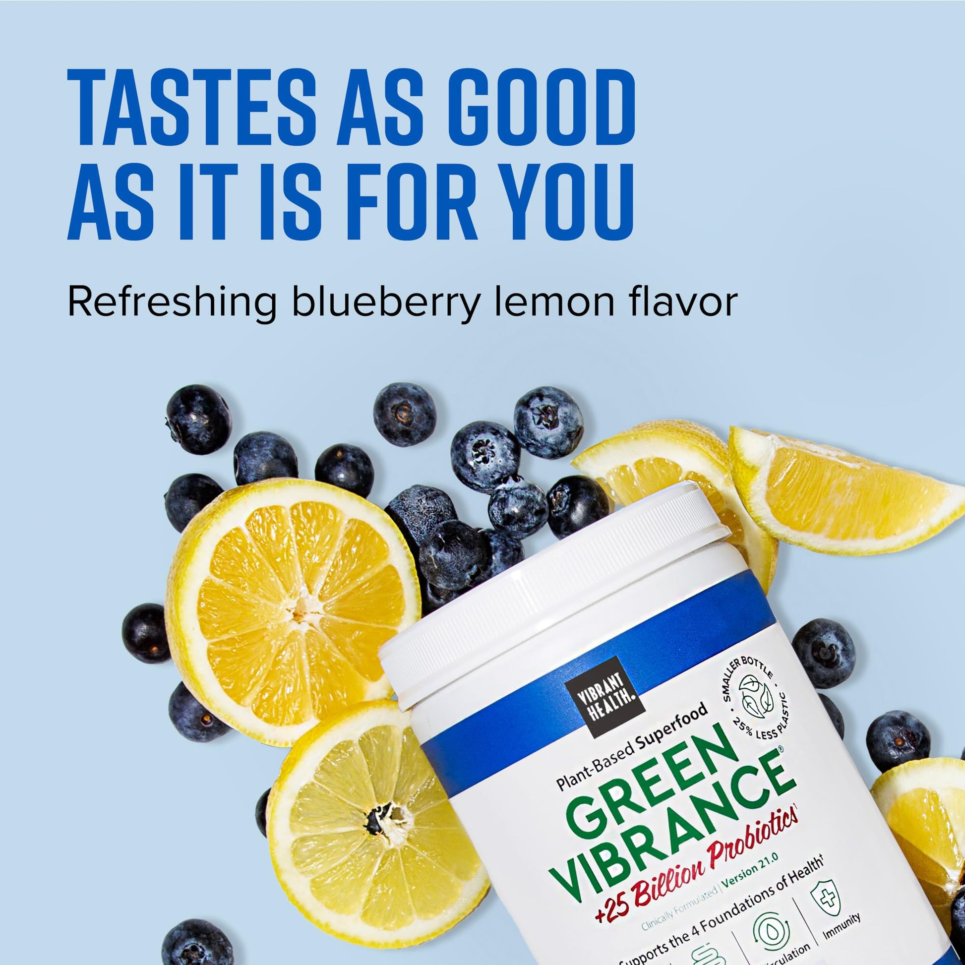 Vibrant Health, Green Vibrance, Superfoods Powder with 70+ Plant-Based Whole Foods & 25 Billion Probiotics Per Serving, Blueberry Lemon, 25 Servings Vibrant Health uk supplements