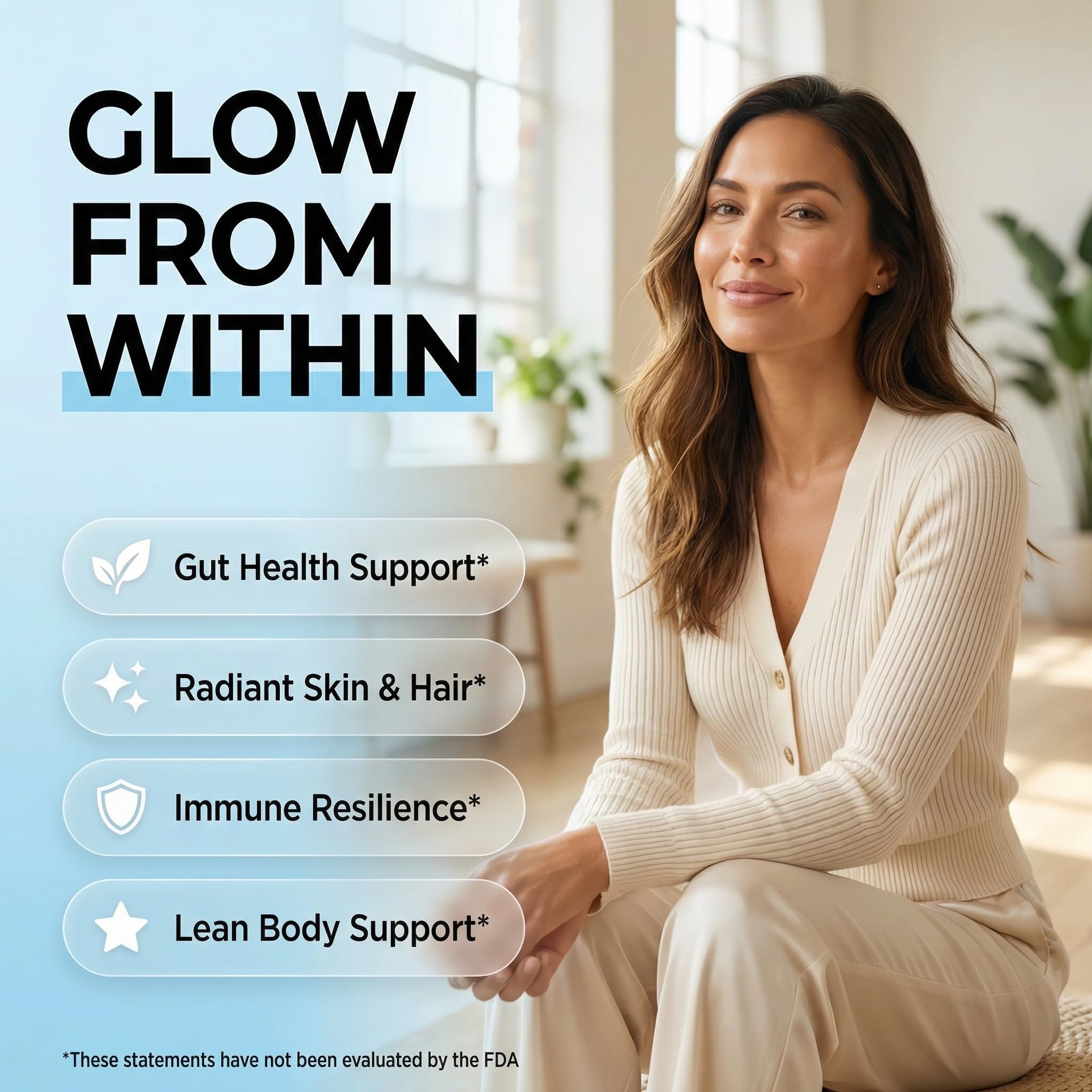 Bovine Colostrum Powder + Collagen Peptides with L-Glutamine L-Lysine Prebiotics Probiotics Digestive Enzymes Vitamin D K2 C Quercetin & Folate | Gut Health Supplement Internal Glow By Clean Nutra Clean Nutraceuticals uk supplements