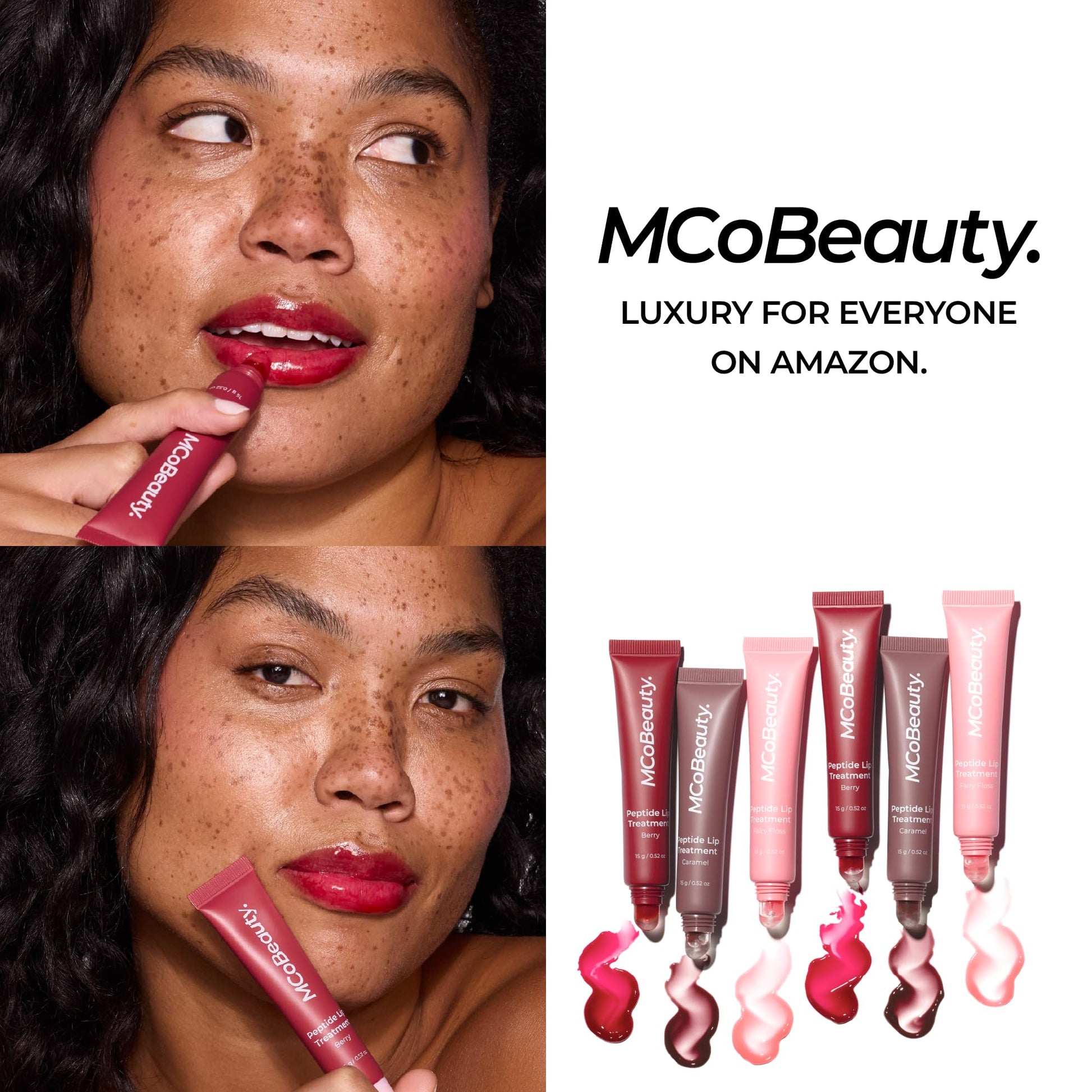 MCoBeauty Peptide Lip Treatment Caramel - Nude Brown Tinted Lip Balm Plumper Gloss for Women - Hydrating Lip Oil with Shea Butter, Peptides for Soft Plump Lips - Vegan Cruelty Free Lip Care MCoBeauty uk supplements