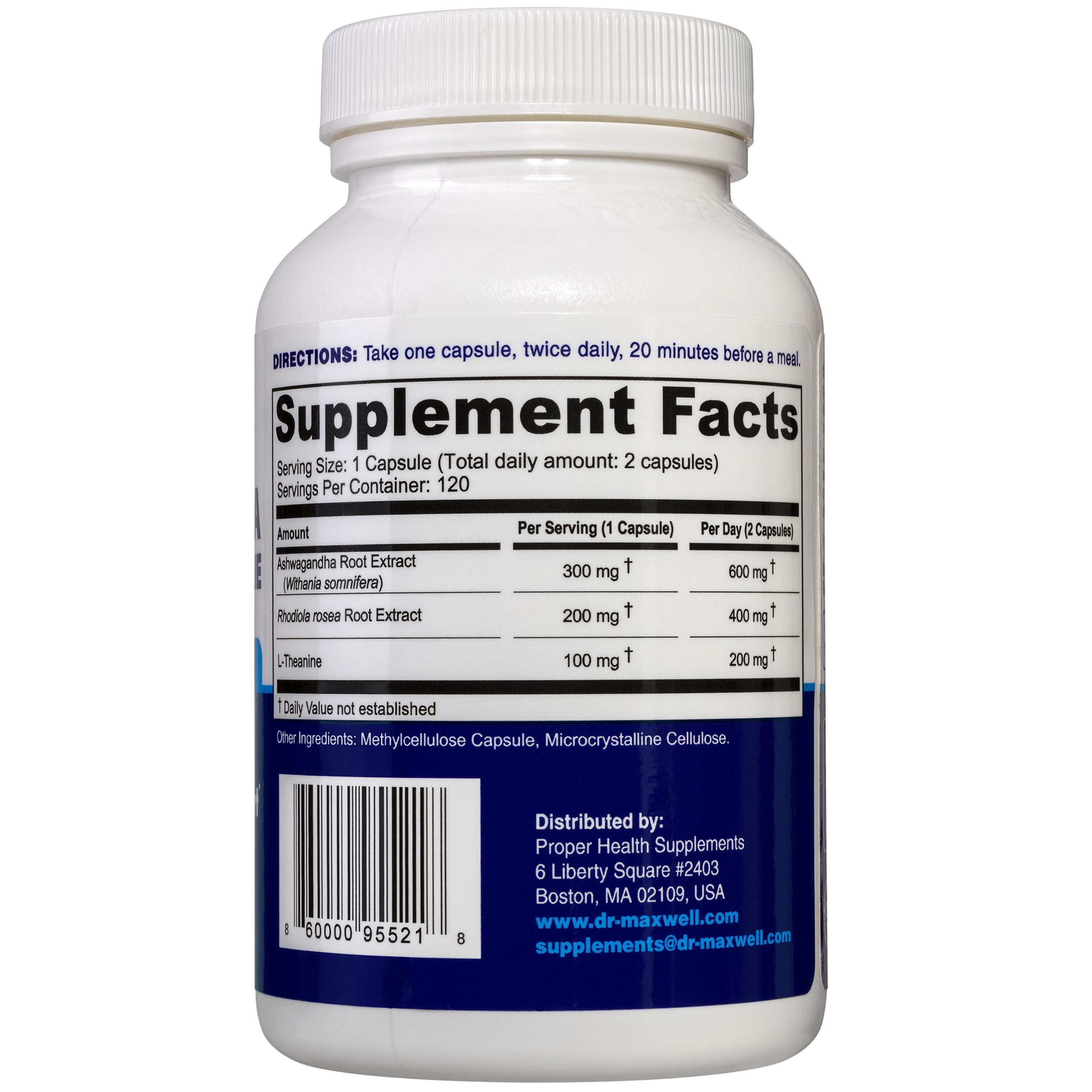 Dr. Maxwell Cortisol Manager Supplement, Supports Relaxation, Mood & Sleep in Times of Occasional Stress, Ashwagandha Rhodiola Adaptogens, Helps Maintain Normal Cortisol Levels, 120 Capsules Dr. Maxwell uk supplements