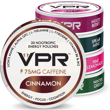 VPR 75MG Caffeine Nootropic Pouches | 20 Count Energy Pouches with Lion's Mane, Alpha-GPC, Vitamin B6 & B12, L-Theanine, and L-Tyrosine | Naturally Flavored Focus Pouches with No Sugar (Variety Pack) VPR Energy uk supplements