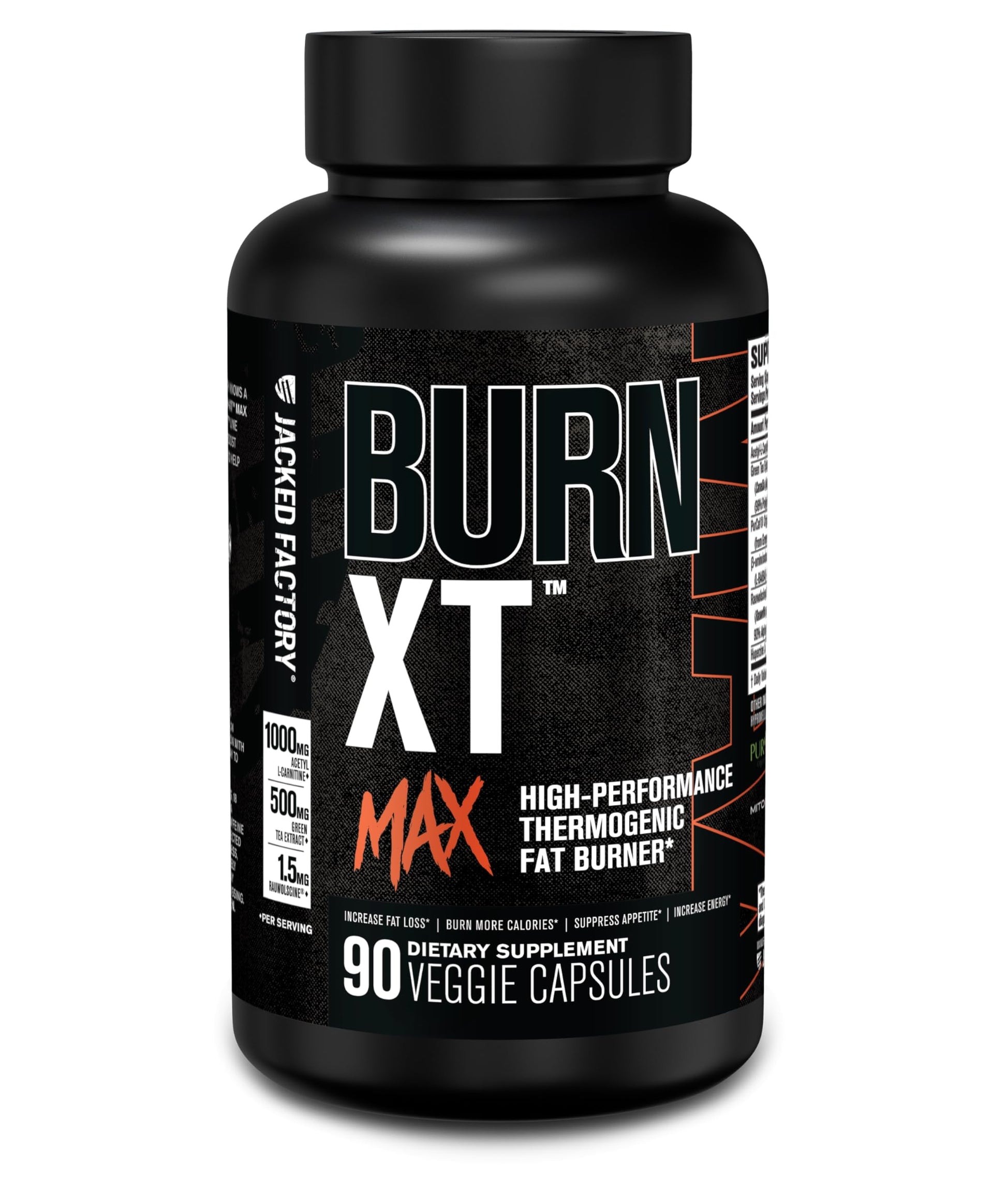 Jacked Factory Burn-XT Max - High-Performance Thermogenic Fat Burner & Appetite Suppressant for Weight Loss w/PurCaf Organic Caffeine, MitoBurn, Green Tea Jacked Factory uk supplements