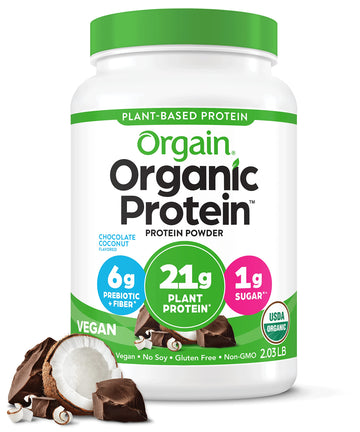 Orgain Organic Vegan Protein Powder, Chocolate Coconut - 21g of Plant Based Protein Orgain uk supplements
