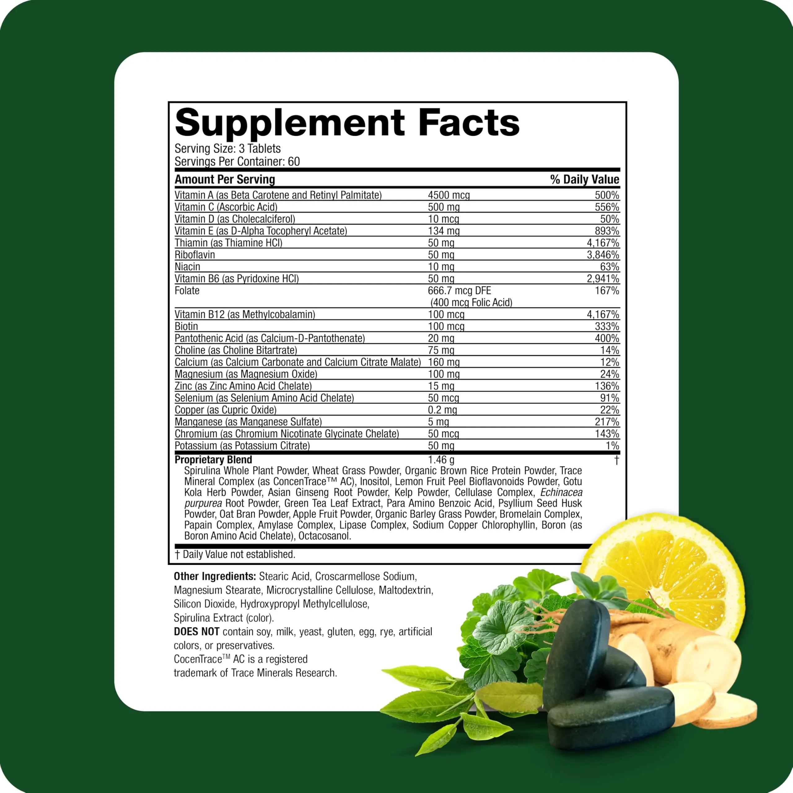 Life's Fortune Multivitamin & Mineral Supplement, Daily Natural Energy Source for Men & Women, with Superfood Greens Life's Fortune uk supplements