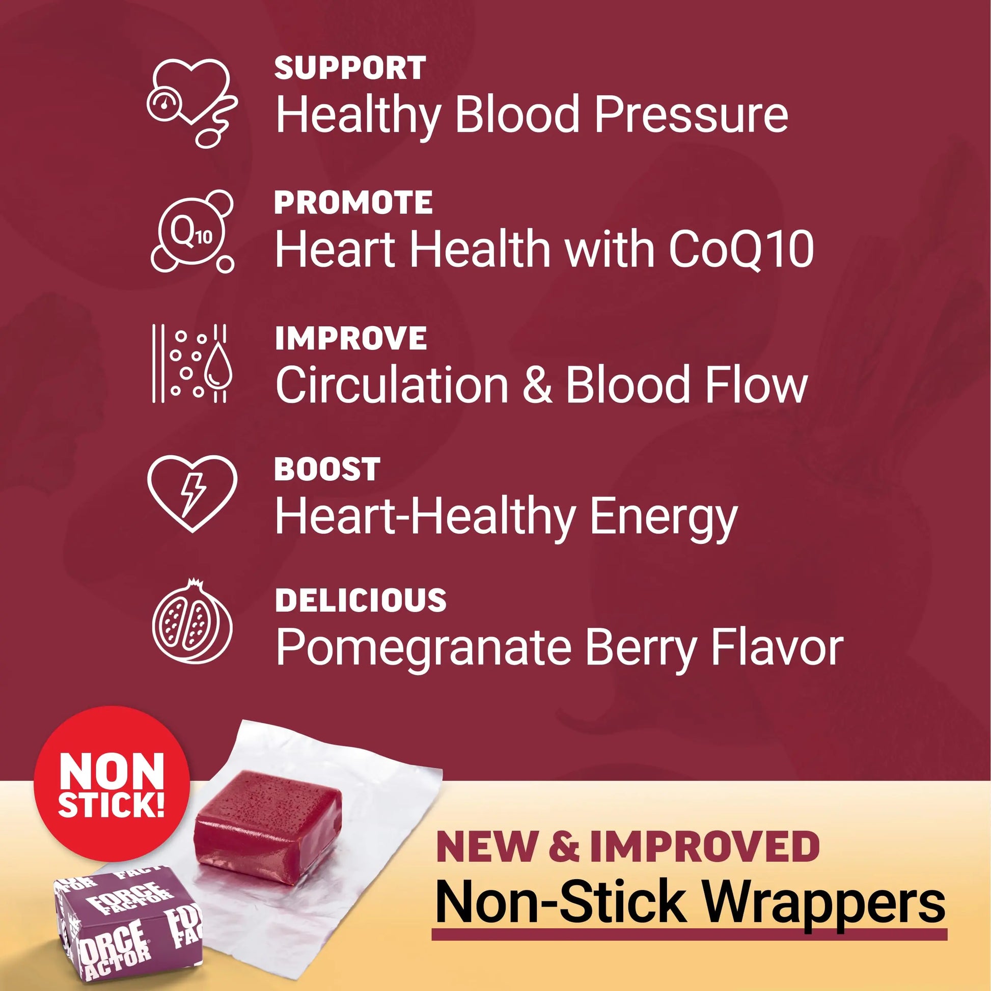 Force Factor Total Beets Ultimate Heart Health Chews for Blood Pressure Support, with Beetroot Powder, CoQ10, B Vitamins & Grapeseed Extract for Blood Flow Force Factor uk supplements