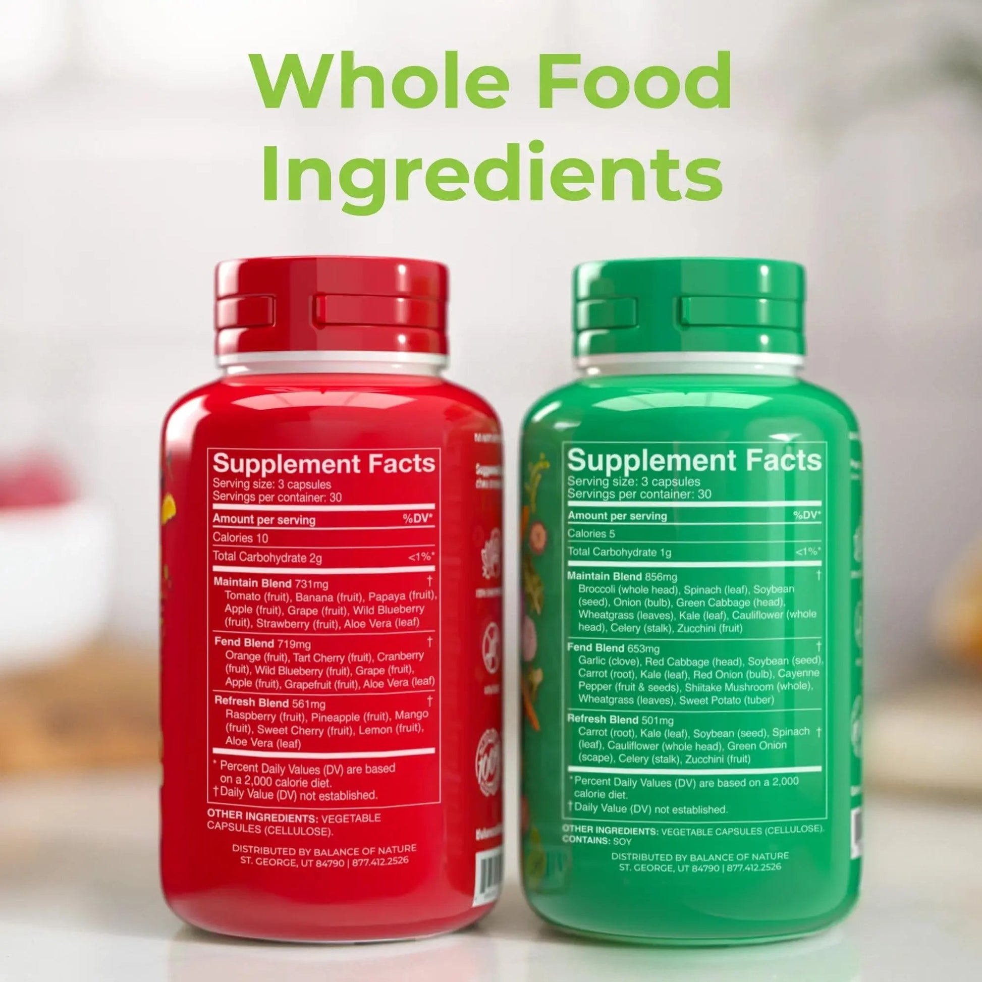 Balance of Nature Fruits & Veggies Supplements - Whole Fruit and Vegetable Ingredients for Women, Men, and Kids - 90 Fruits Capsules, 90 Veggies Capsules - 2 Sets Balance of Nature uk supplements