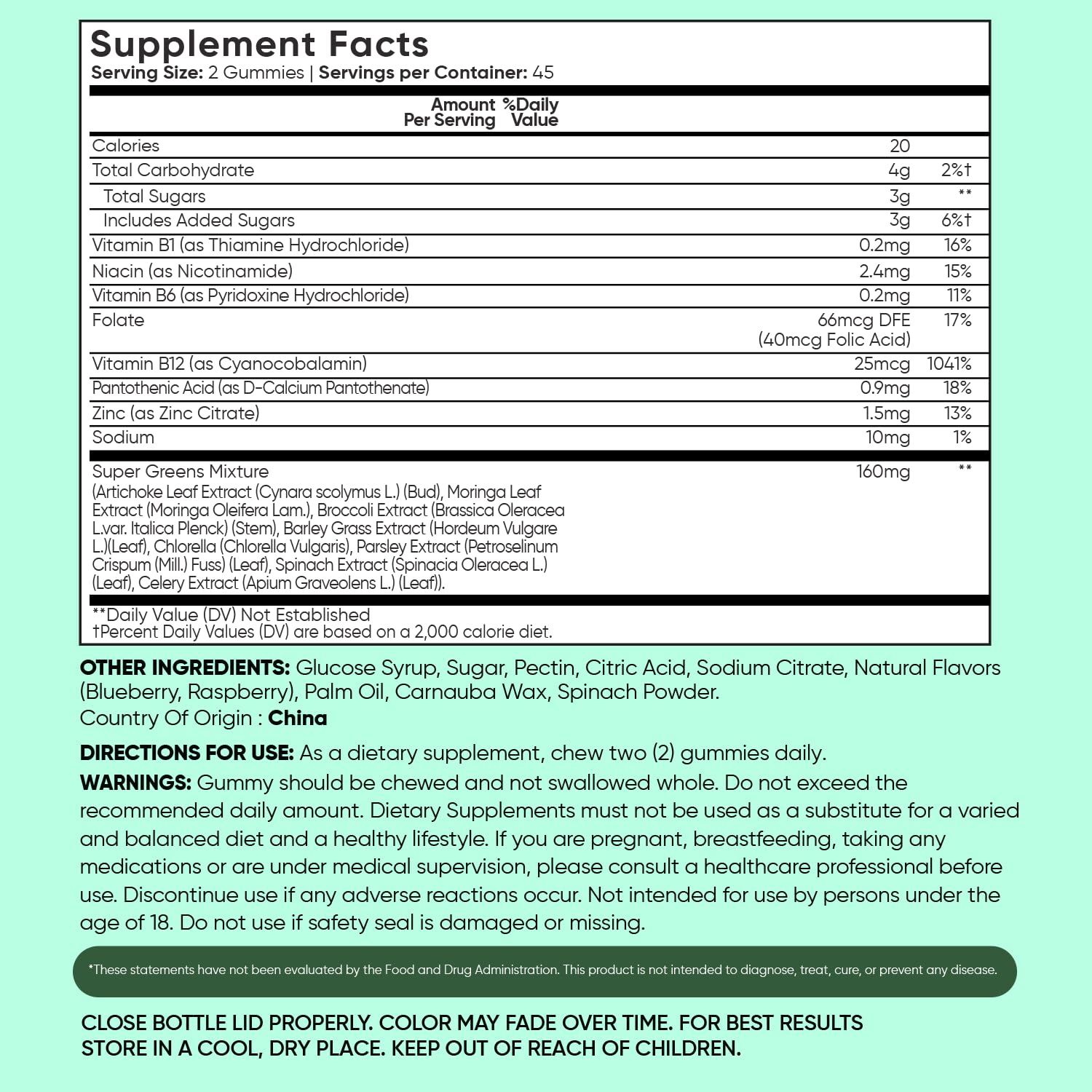 WeightWorld Super Greens Gummies - Energy, Immunity & Digestion - 45-Day Supply - Vegan Daily Greens Supplements (Moringa, Broccoli, Spinach) - Added Vitamins & Minerals - 90 Superfood Gummies WeightWorld uk supplements