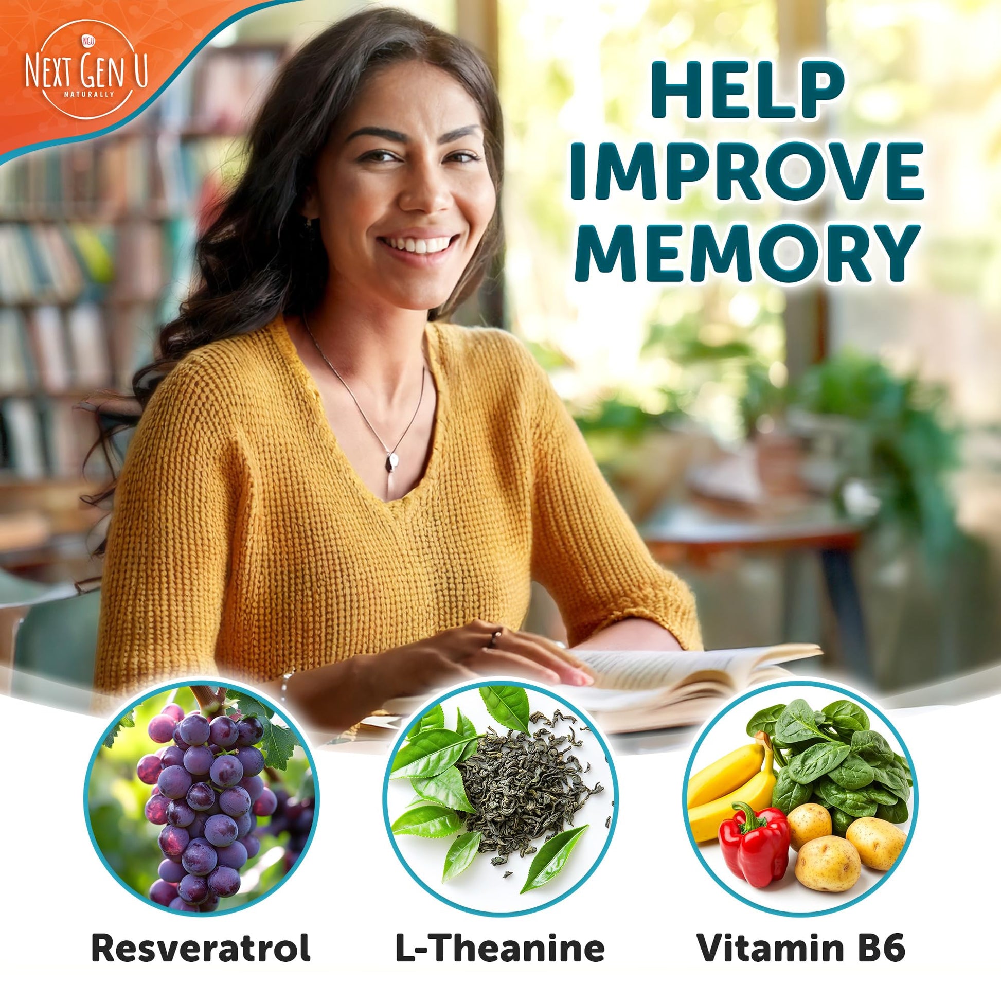 Brain Supplement - 120 Vegan Capsules - Dietary Nootropic May Help Memory, Cognitive Function & Focus - Formulation with Amino Acids, Polyphenols & B Vitamins - for Women, Men & Seniors - by NextGenU NGU Next Gen U uk supplements