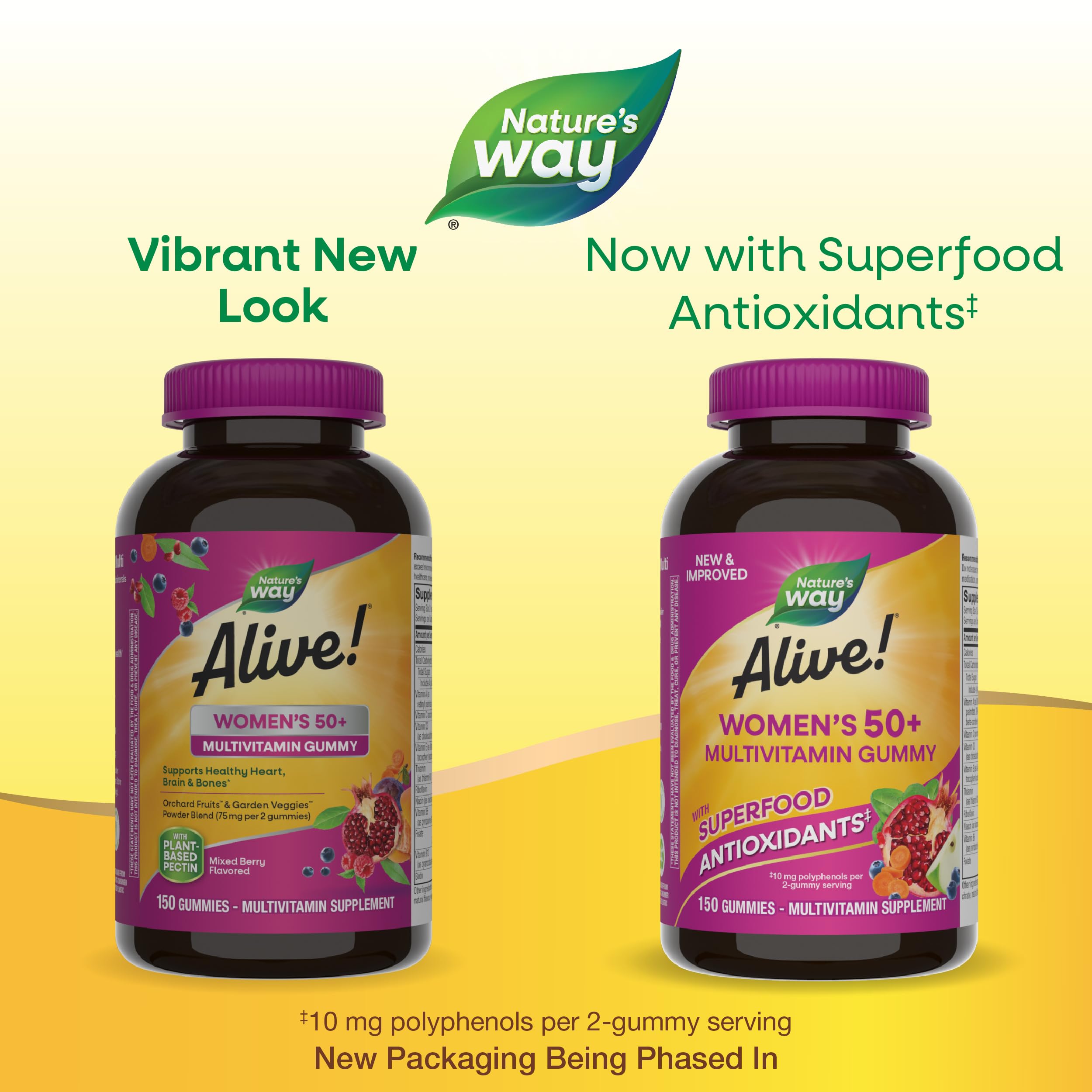 Nature's Way Alive! Women's 50+ Daily Gummy Multivitamins, Women's Supplements, Supports Healthy Heart, Brain & Bones Nature's Way uk supplements