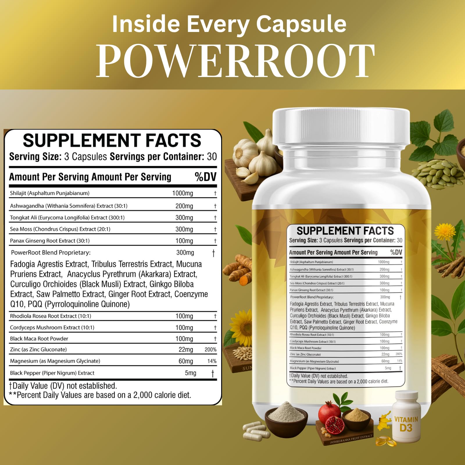 Kun Shafi Shilajit Complex – Sea Moss, Tongkat Ali, Ashwagandha, Ginseng, Zinc, CoQ10, PQQ & Magnesium – Fulvic Acid Capsules for Energy, Vitality & Performance with Panax Cordyceps – 90 Capsules Kun Shafi uk supplements
