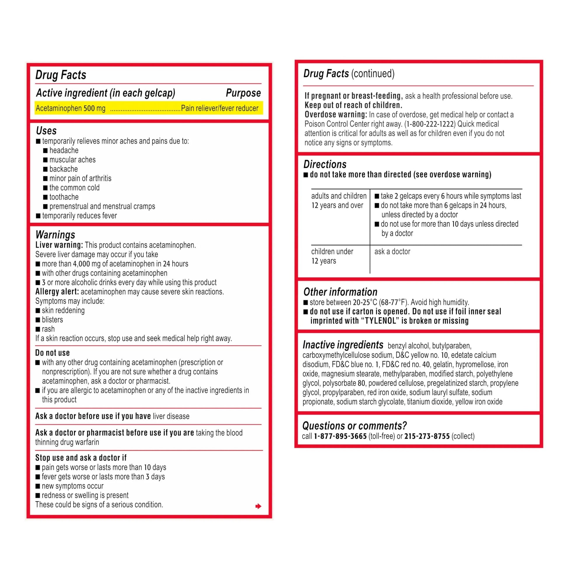 Tylenol Extra Strength Acetaminophen Rapid Release Gels, Fast, Strong Pain Relief, Fever Reducer Medicine, 500 mg Gelcaps with Laser‑Drilled Holes for Fast Release, Value Size, 225 Count Tylenol uk supplements