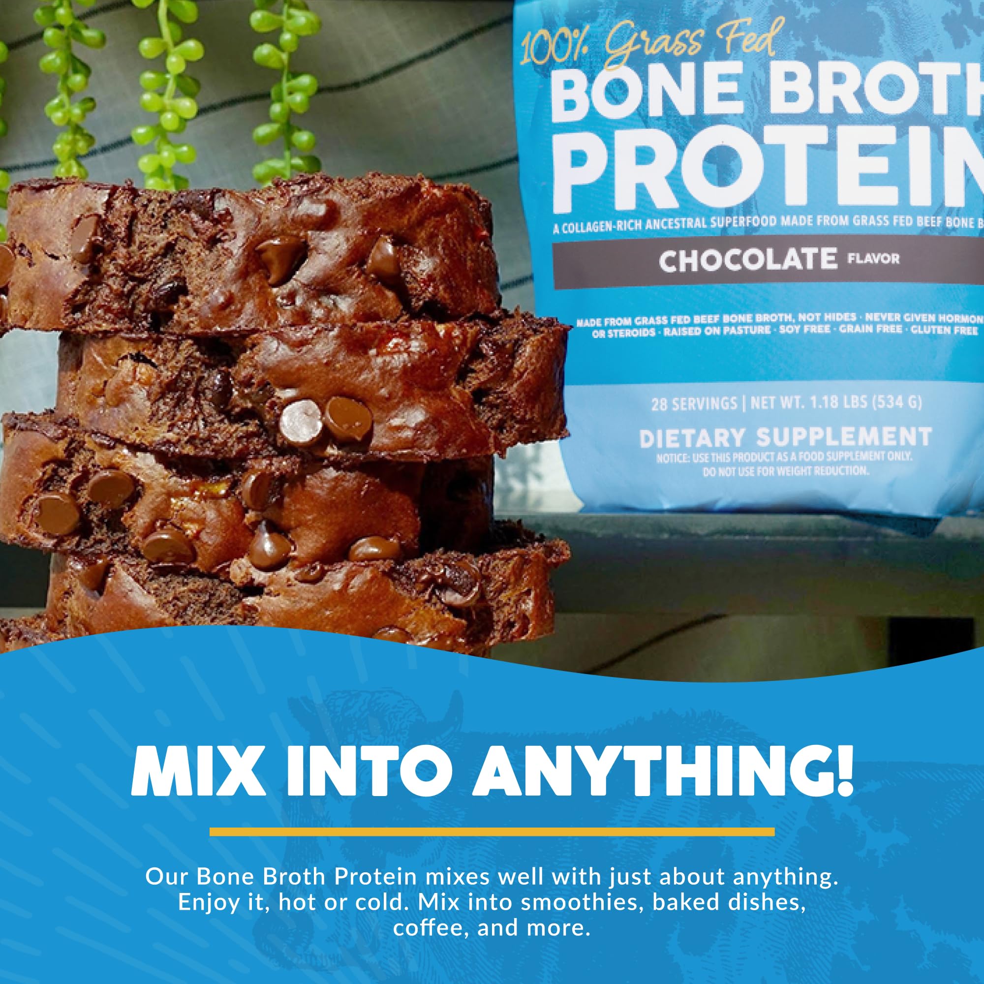 Paleovalley 100% Grass Fed Bone Broth Protein Powder - Chocolate - Rich in Collagen Paleovalley uk supplements