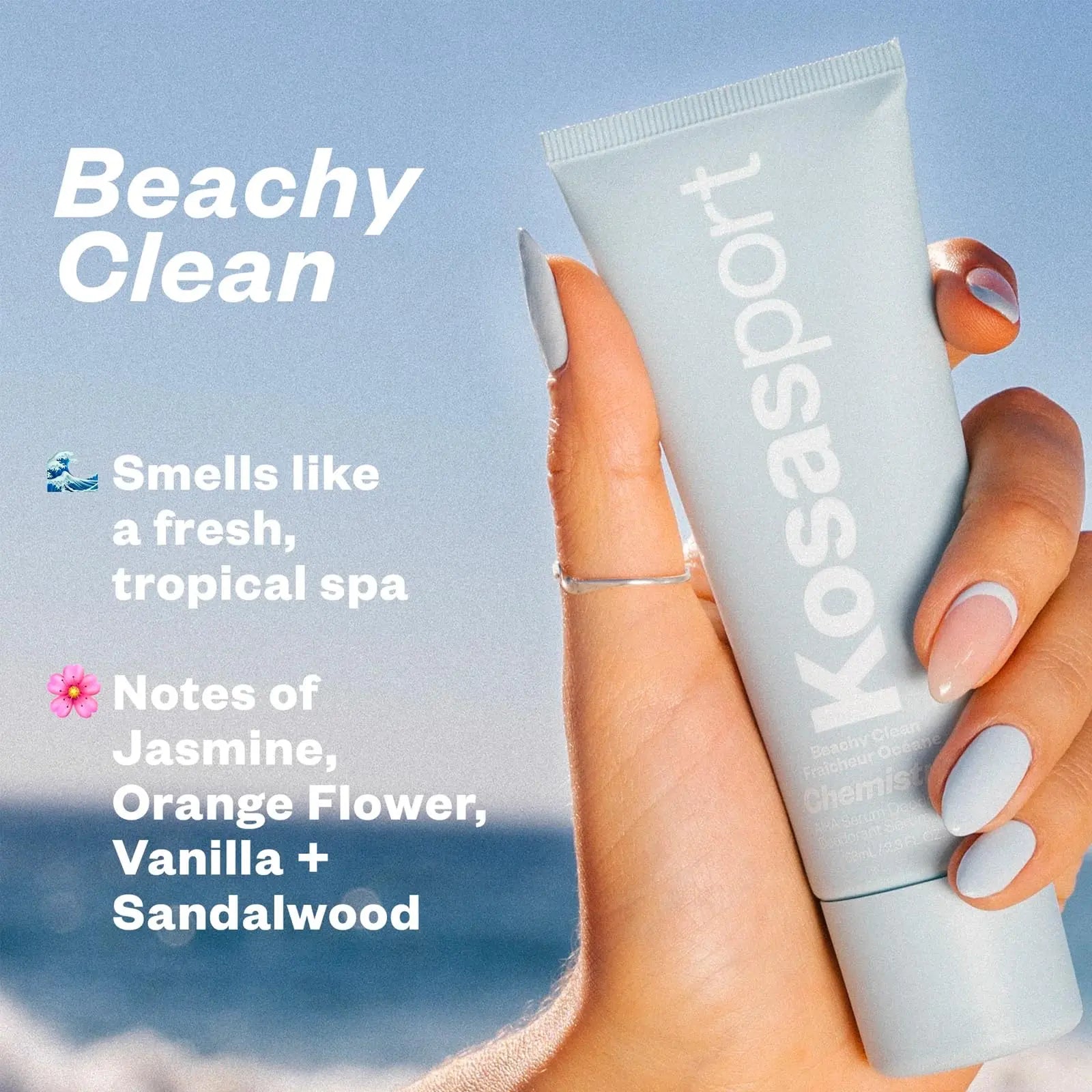 Kosas Chemistry Deodorant - Aluminium and Baking Soda Free + BO-Fighting AHA Serum that Exfoliates, Softens, and Nourishes the Skin, (Beachy Clean) Kosas uk supplements