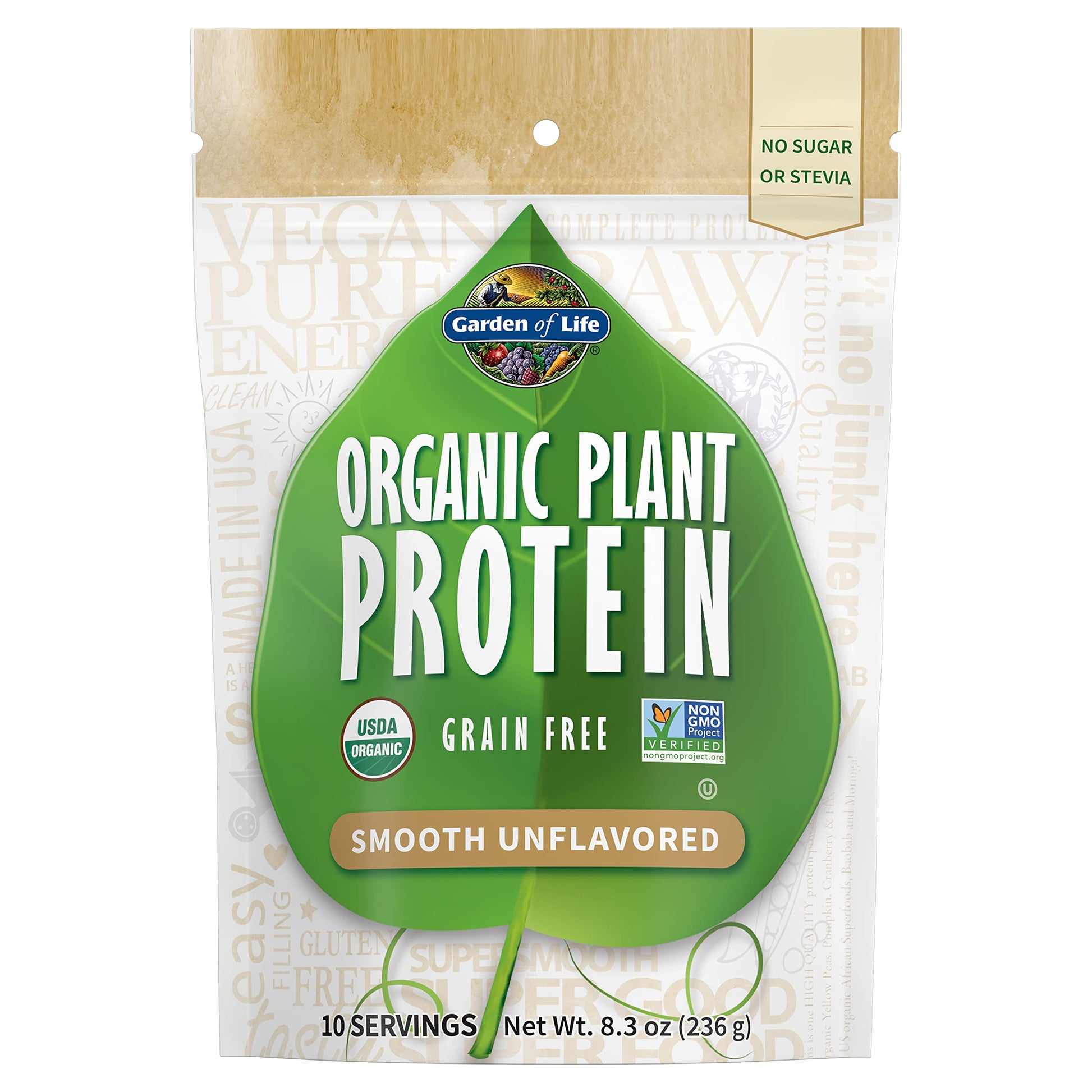 Garden of Life Organic Plant Based Protein Powder - Smooth Unflavored - Vegan Garden of Life uk supplements