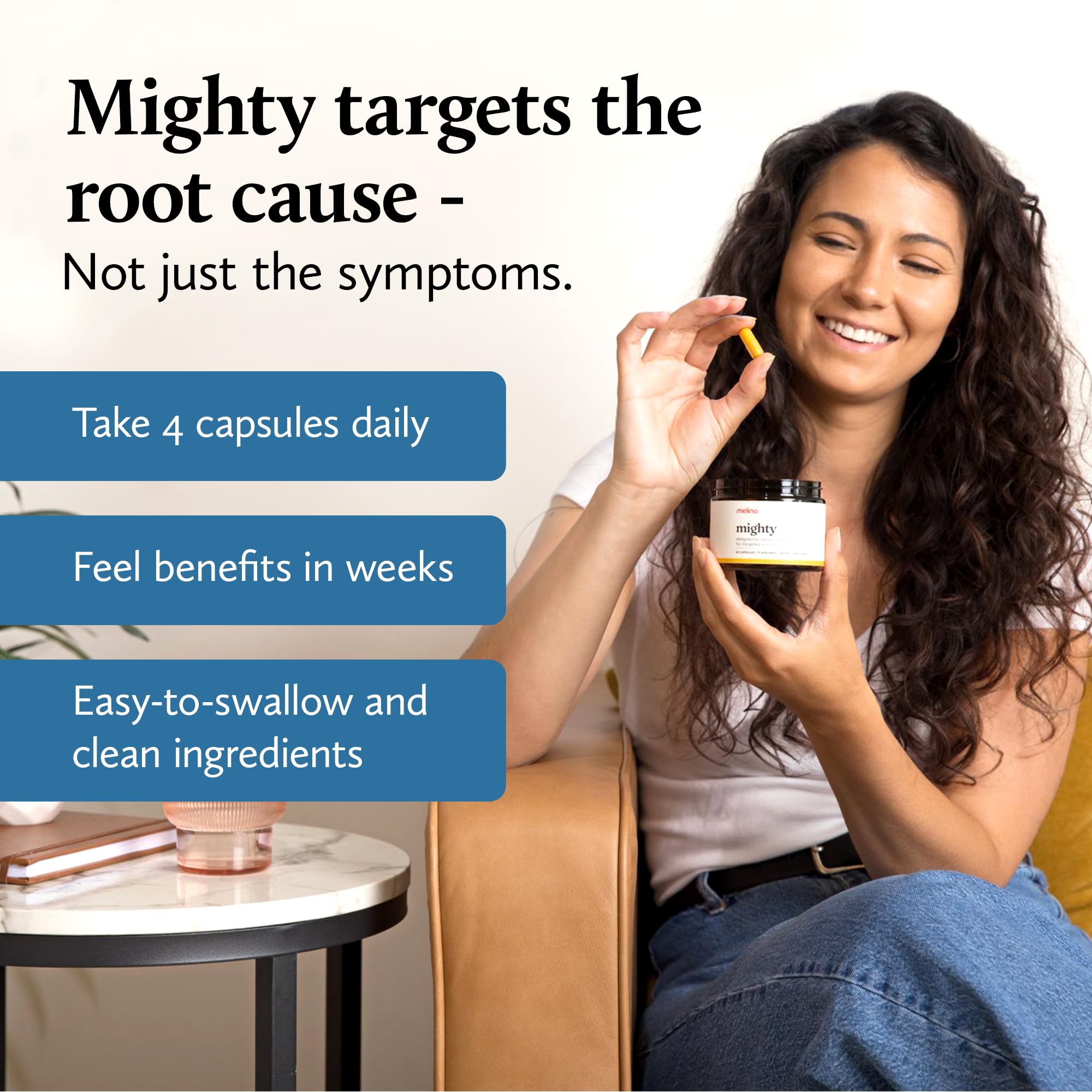 Melina Mighty Natural Migraine Relief Supplement - Magnesium, B2 Riboflavin 400mg, Feverfew, CoQ-10, ALCAR to Strengthen Migraine and Headache Prevention - 15 Servings (60 Caps) Melina uk supplements
